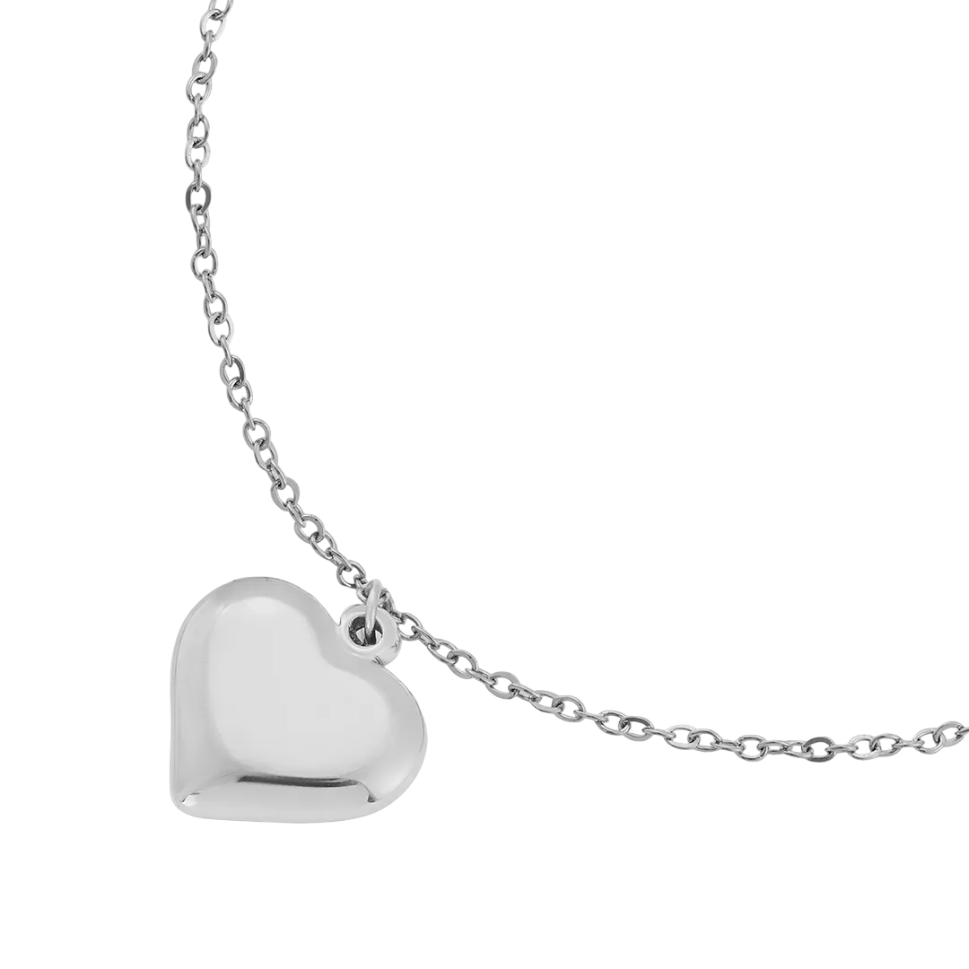Rhodium Plated Heart Bracelet