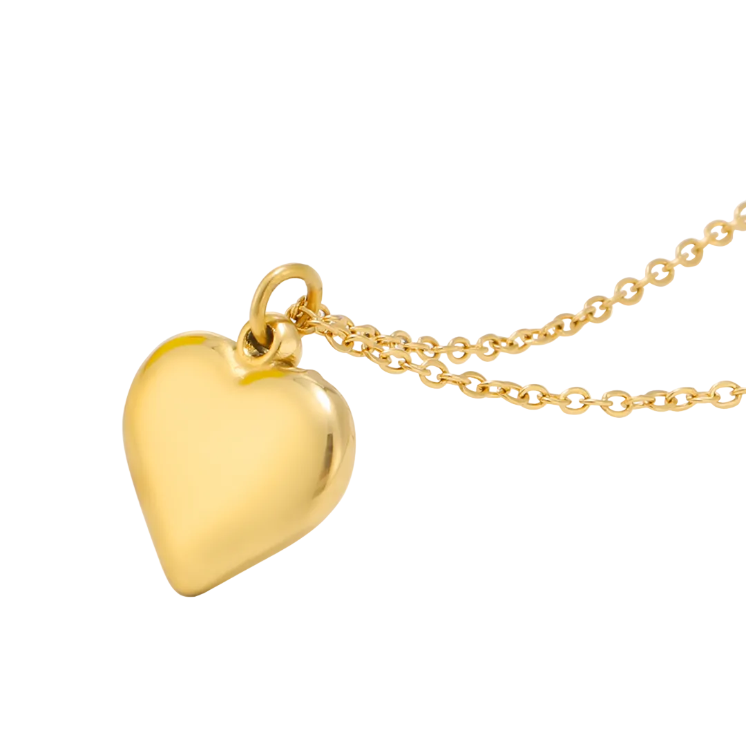 Gold Plated Heart Pendant & Chain