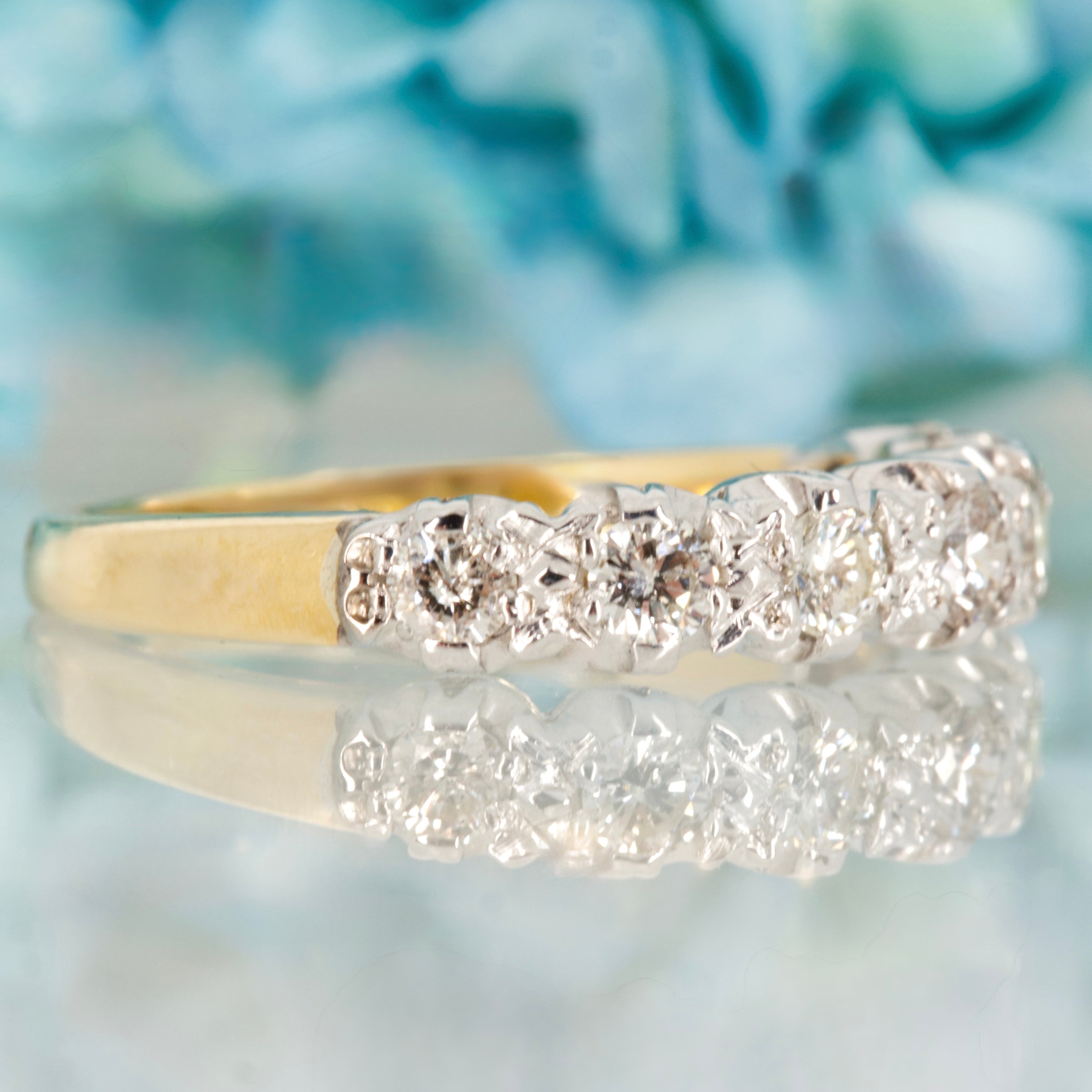 Pre-Loved 18ct Yellow Gold 0.50ct Approx Round Brilliant Cut Diamond Half Eternity Ring