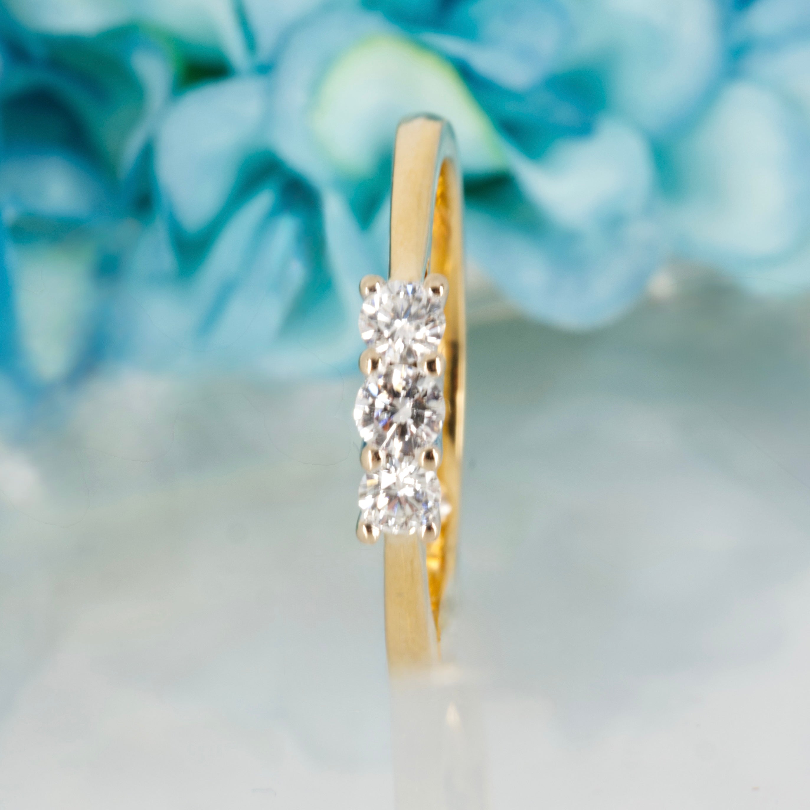 Pre-Loved 18ct Yellow Gold 0.30ct Approx Round Brilliant Cut Diamond Trilogy Ring