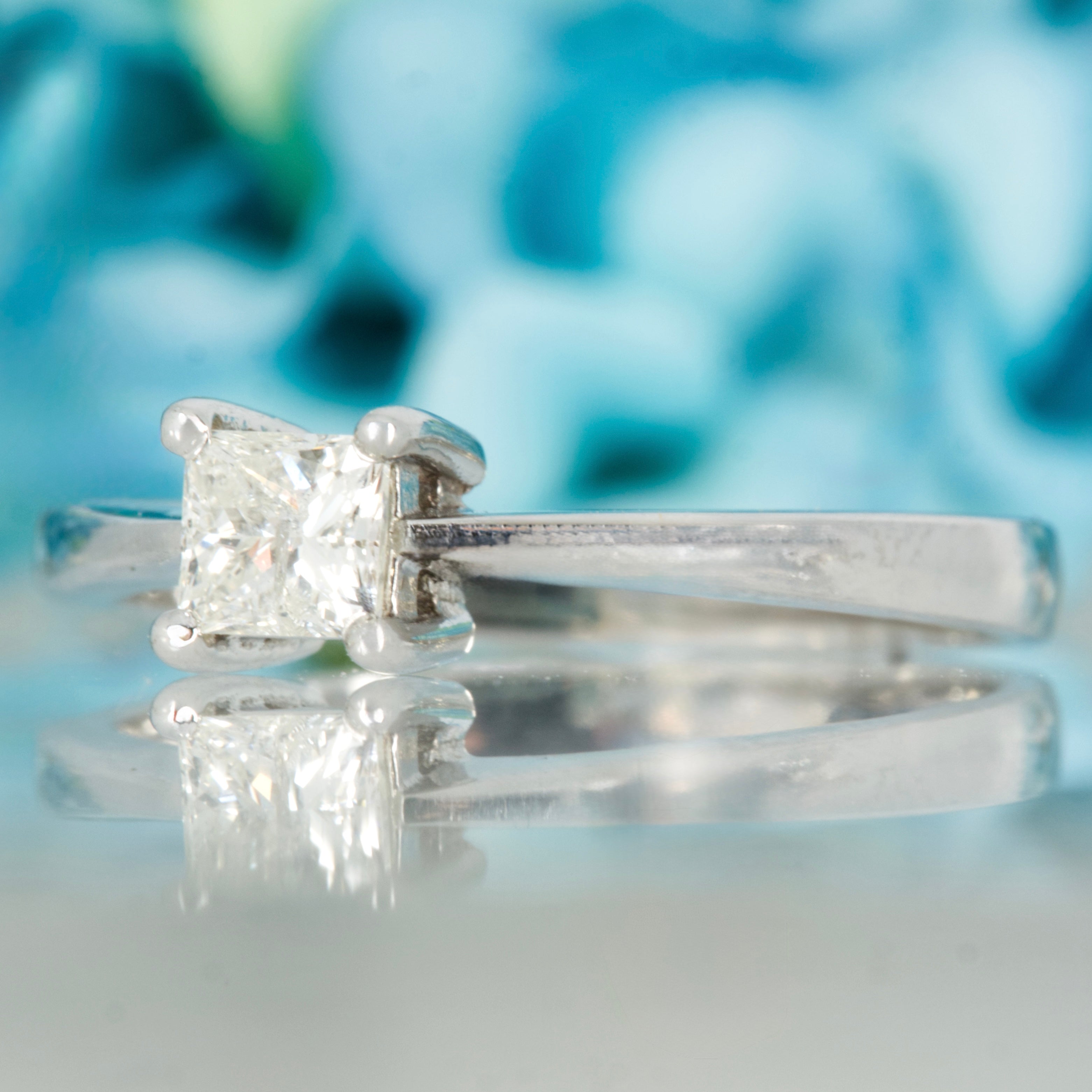 Pre-Loved Platinum 0.33ct Approx Princess Cut Diamond Solitaire Ring