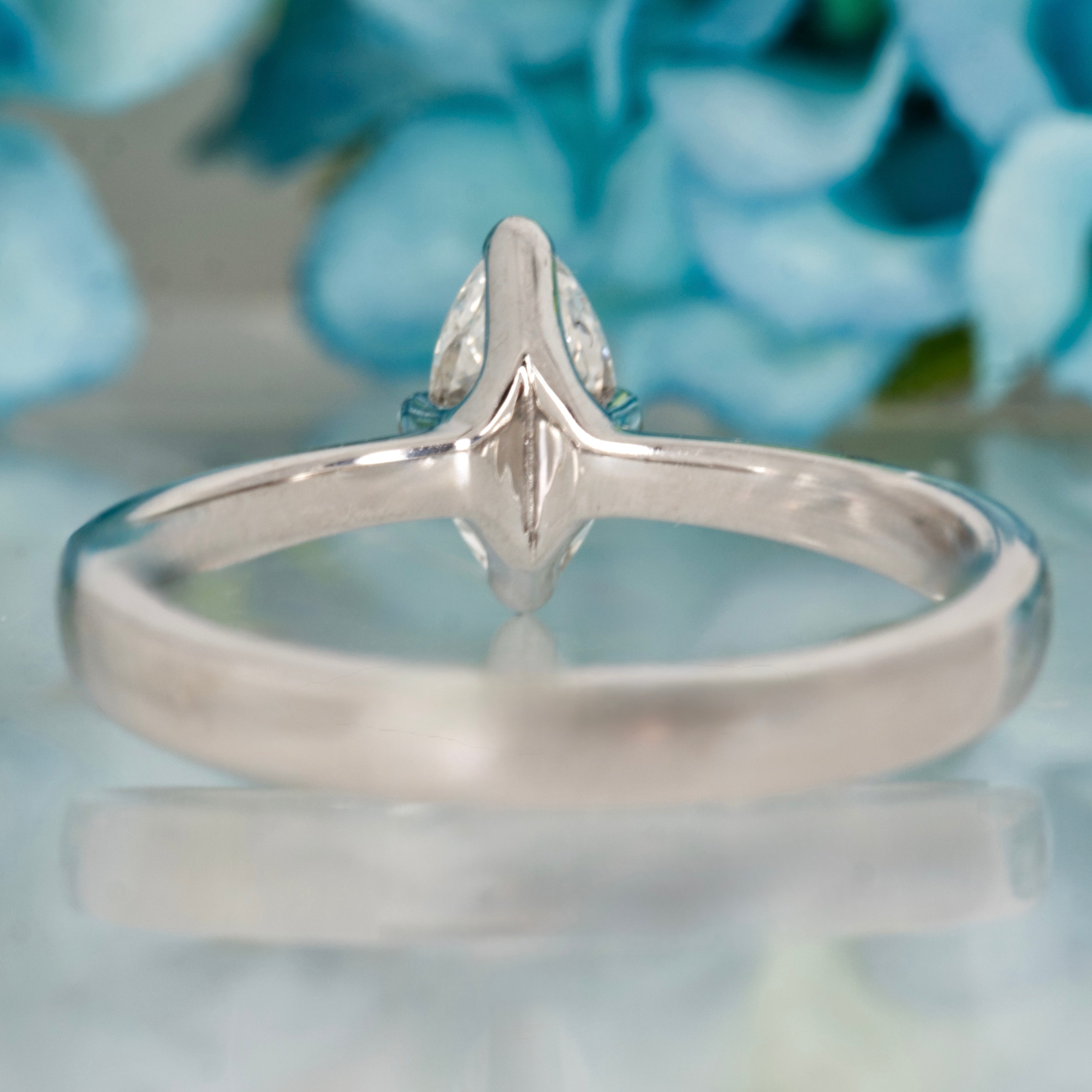 Pre-Loved 18ct White Gold 0.40ct approx Marquise Cut Diamond Solitaire Ring