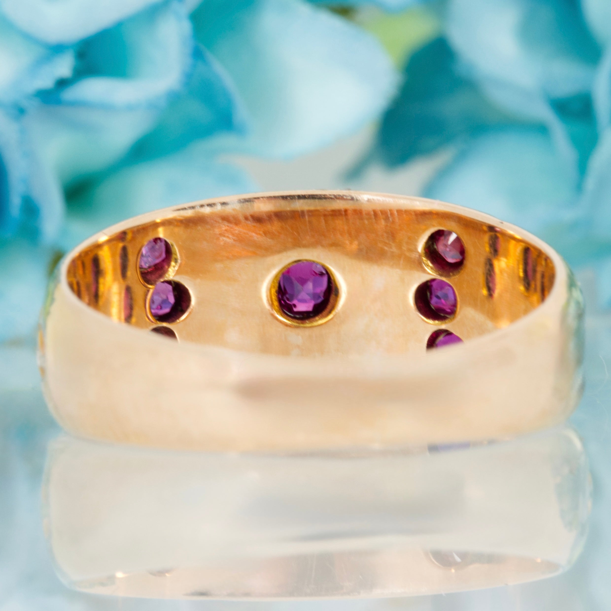 Pre-Loved 15ct Yellow Gold Oval & Round Cut Ruby & Pearl Set Ring