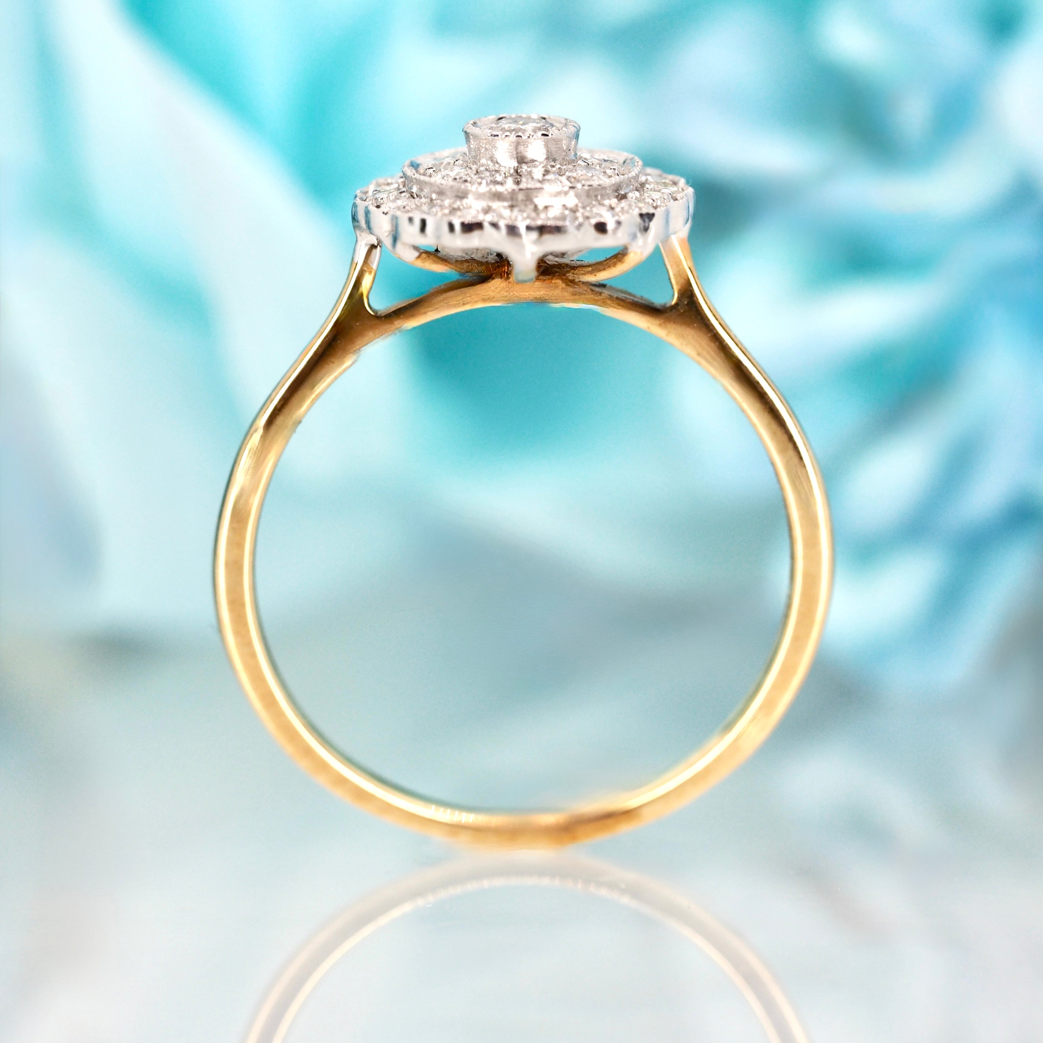 9ct Yellow Gold 0.33ct Round Brilliant Cut Diamond Cluster Ring