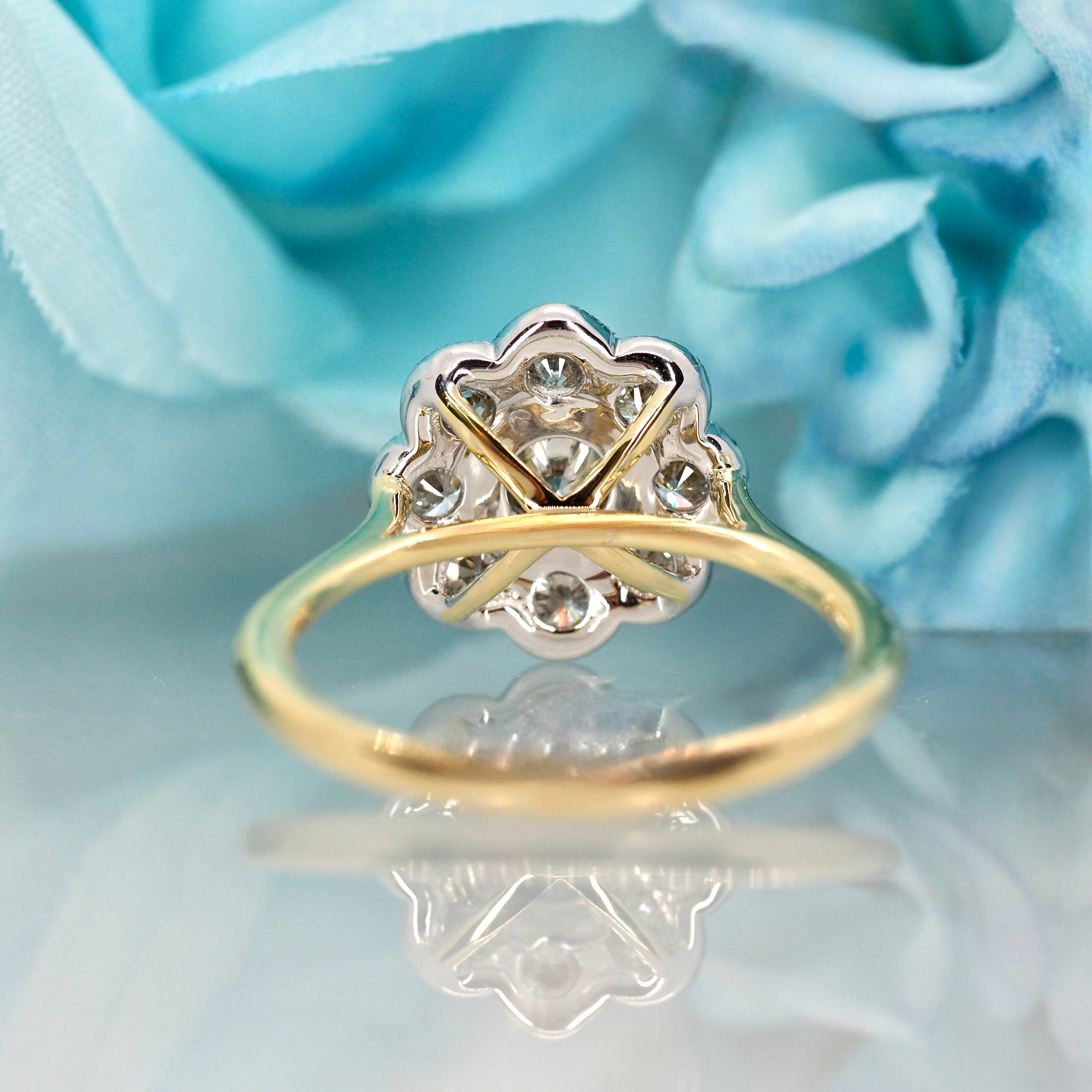 9ct Yellow Gold 0.98ct Round Brilliant Cut Diamond Cluster Ring