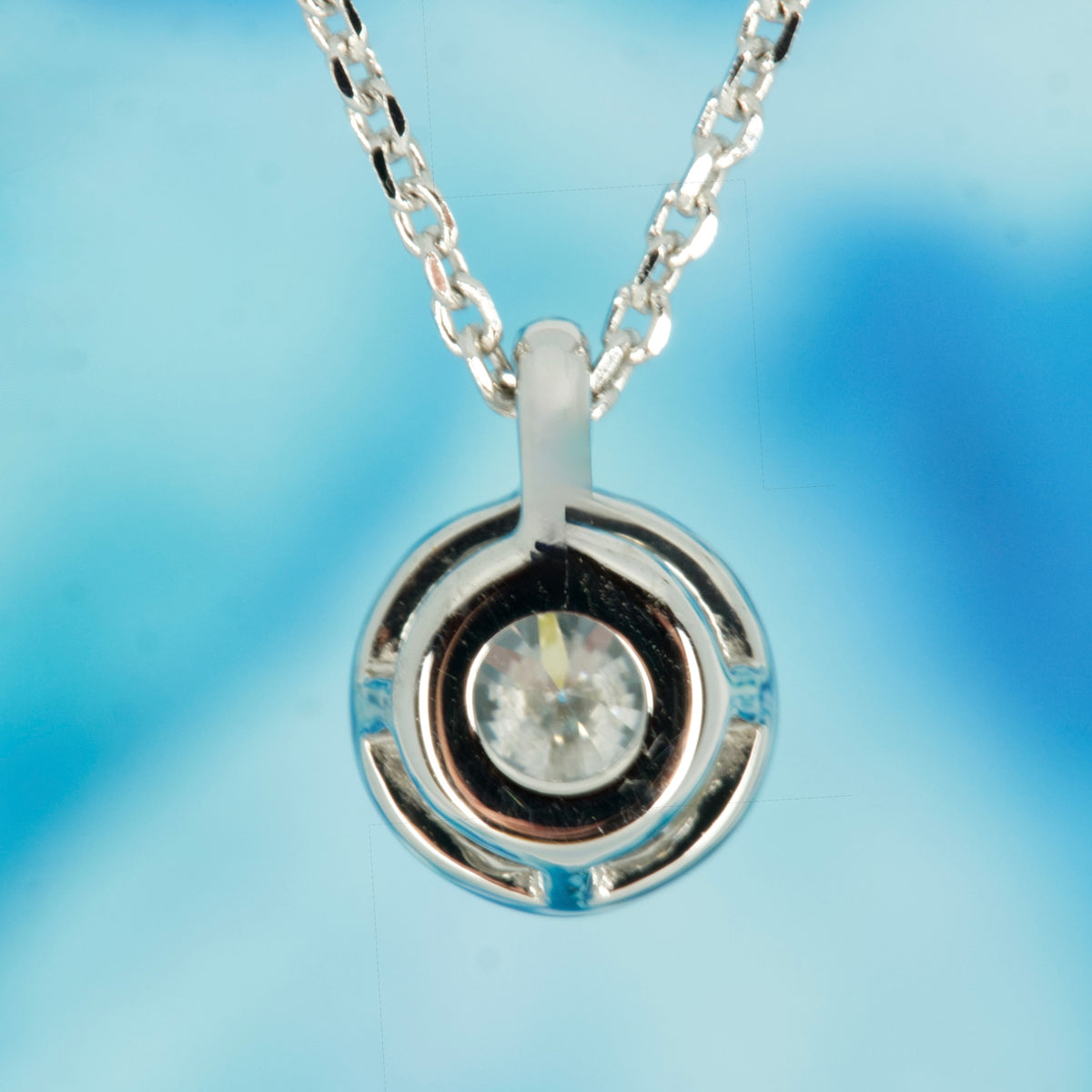 9ct White Gold 0.50ct Round Brilliant Cut Lab Grown Diamond Pendant on a 16”-18” Chain