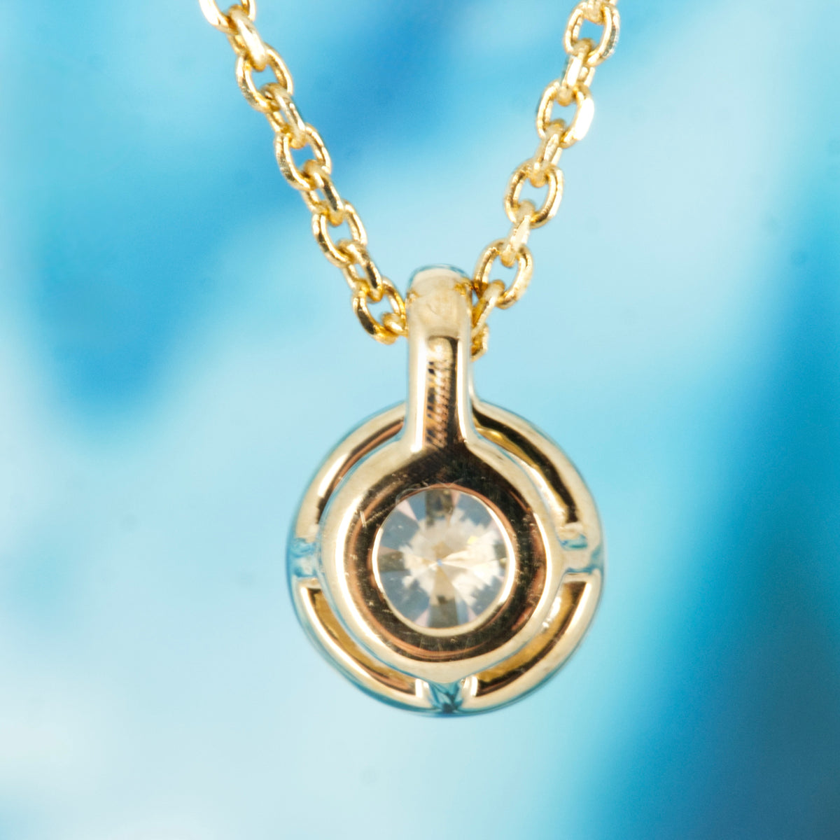 9ct Yellow Gold 0.30ct Round Brilliant Cut Lab Grown Diamond Pendant on a 16”-18” Chain