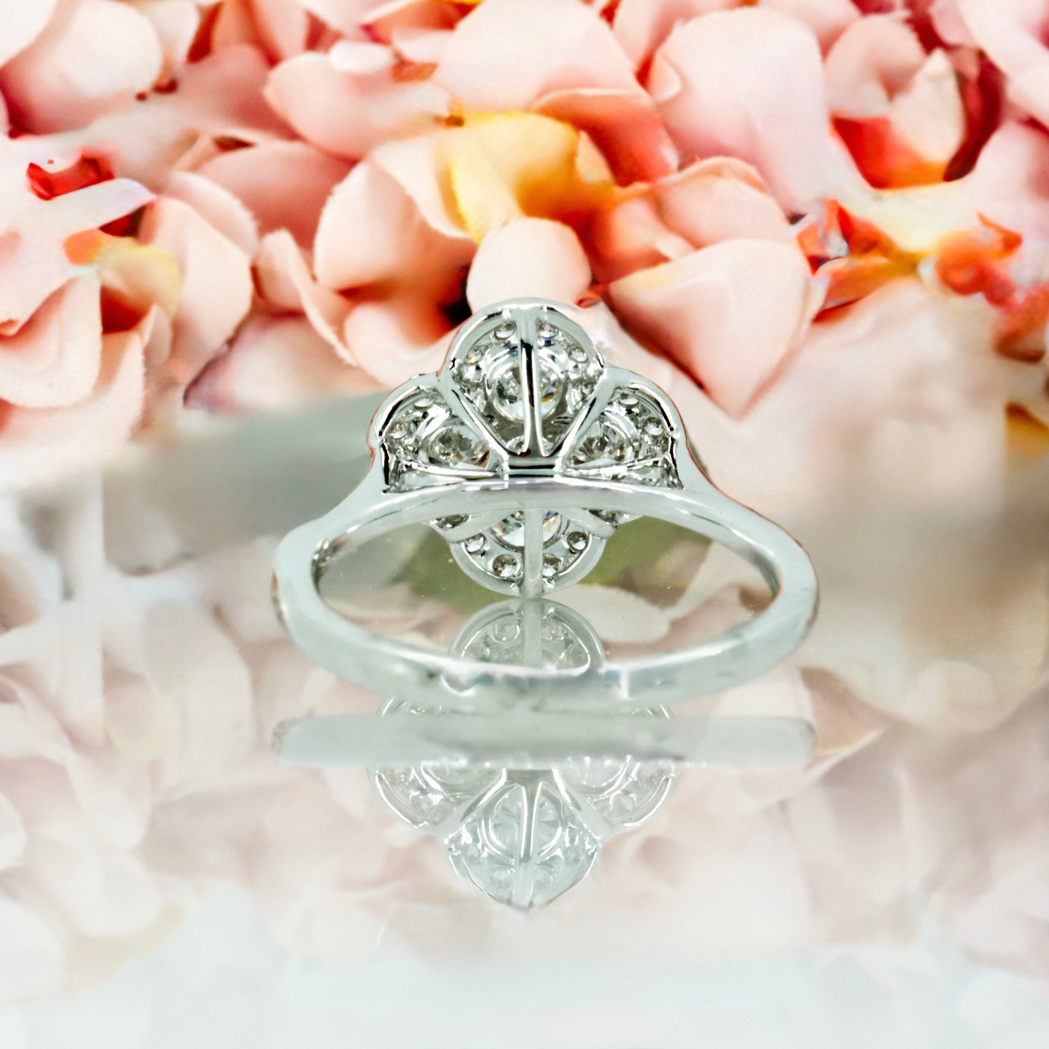 Platinum 1.08ct Round Brilliant Cut Diamond Cluster Ring