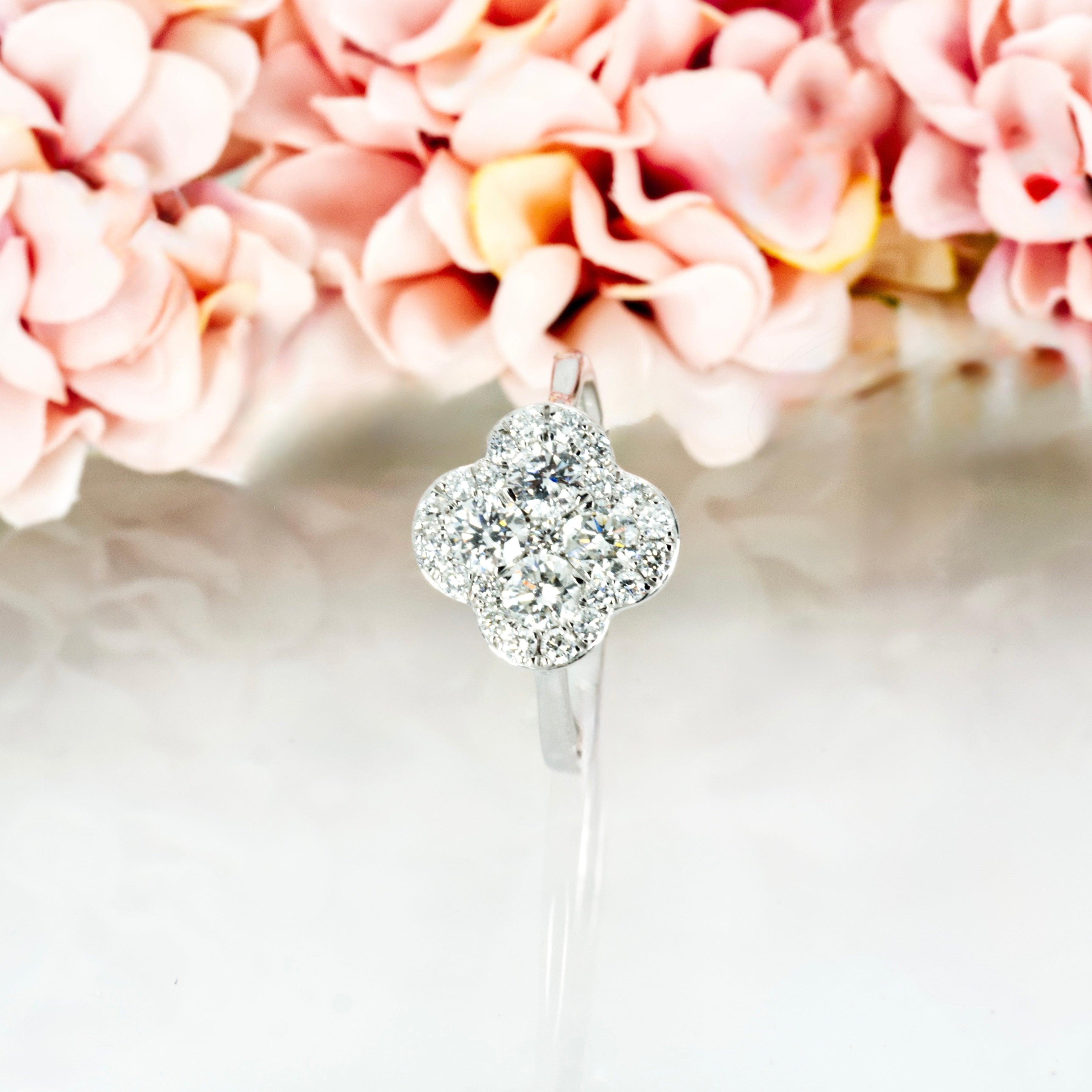 Platinum 1.08ct Round Brilliant Cut Diamond Cluster Ring