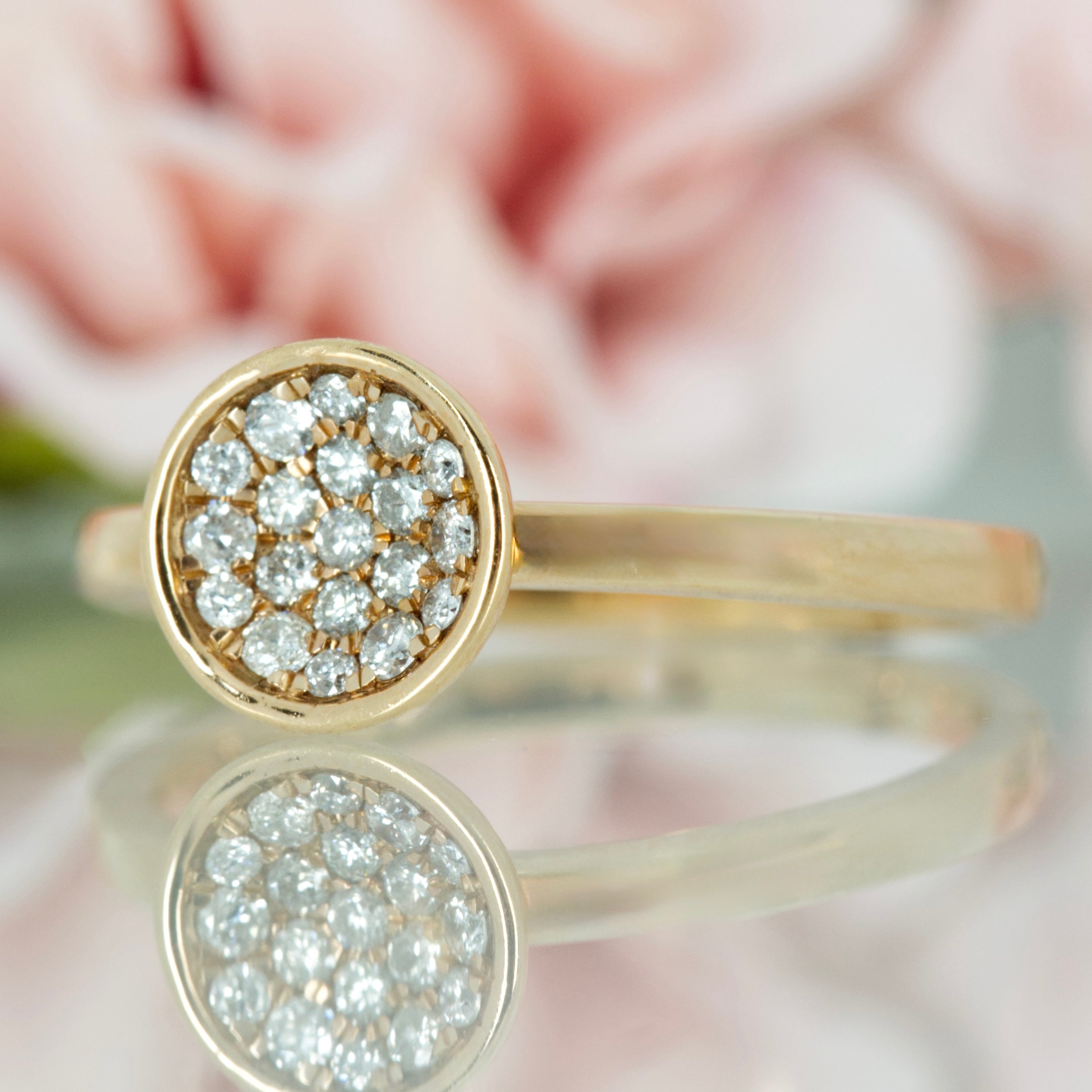 18ct Rose Gold Pavé Set Round Brilliant Cut Diamond Cluster Ring