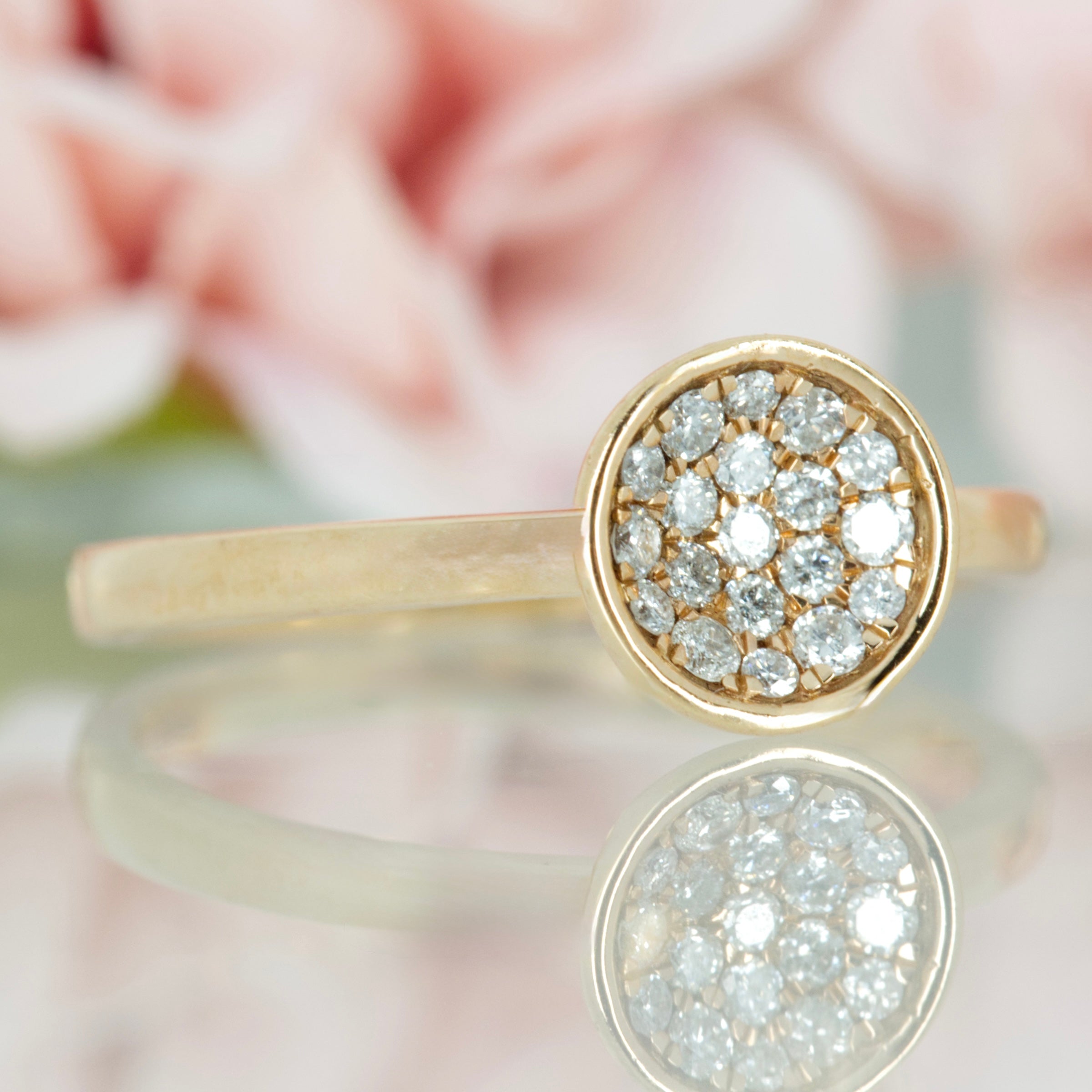 18ct Rose Gold Pavé Set Round Brilliant Cut Diamond Cluster Ring
