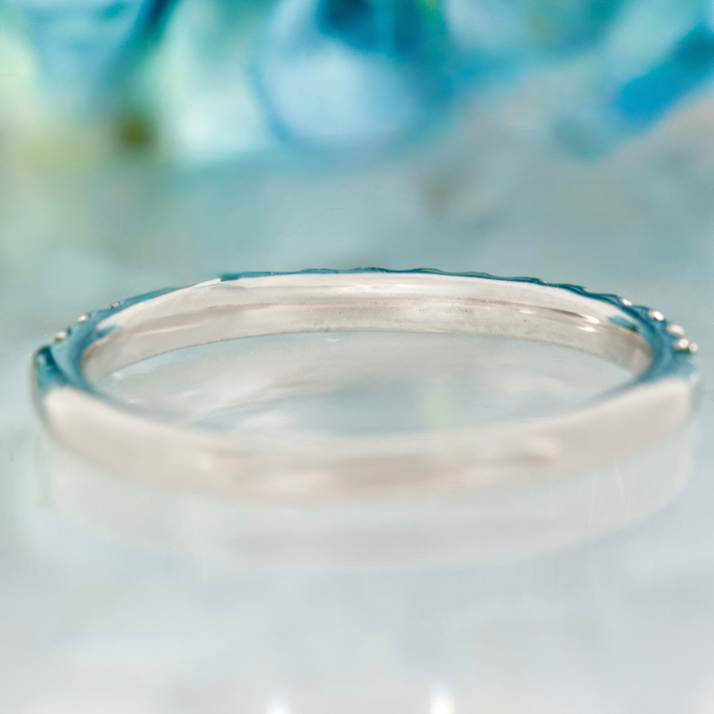 Platinum Round Cut Emerald & Diamond Claw Set Half Eternity Ring