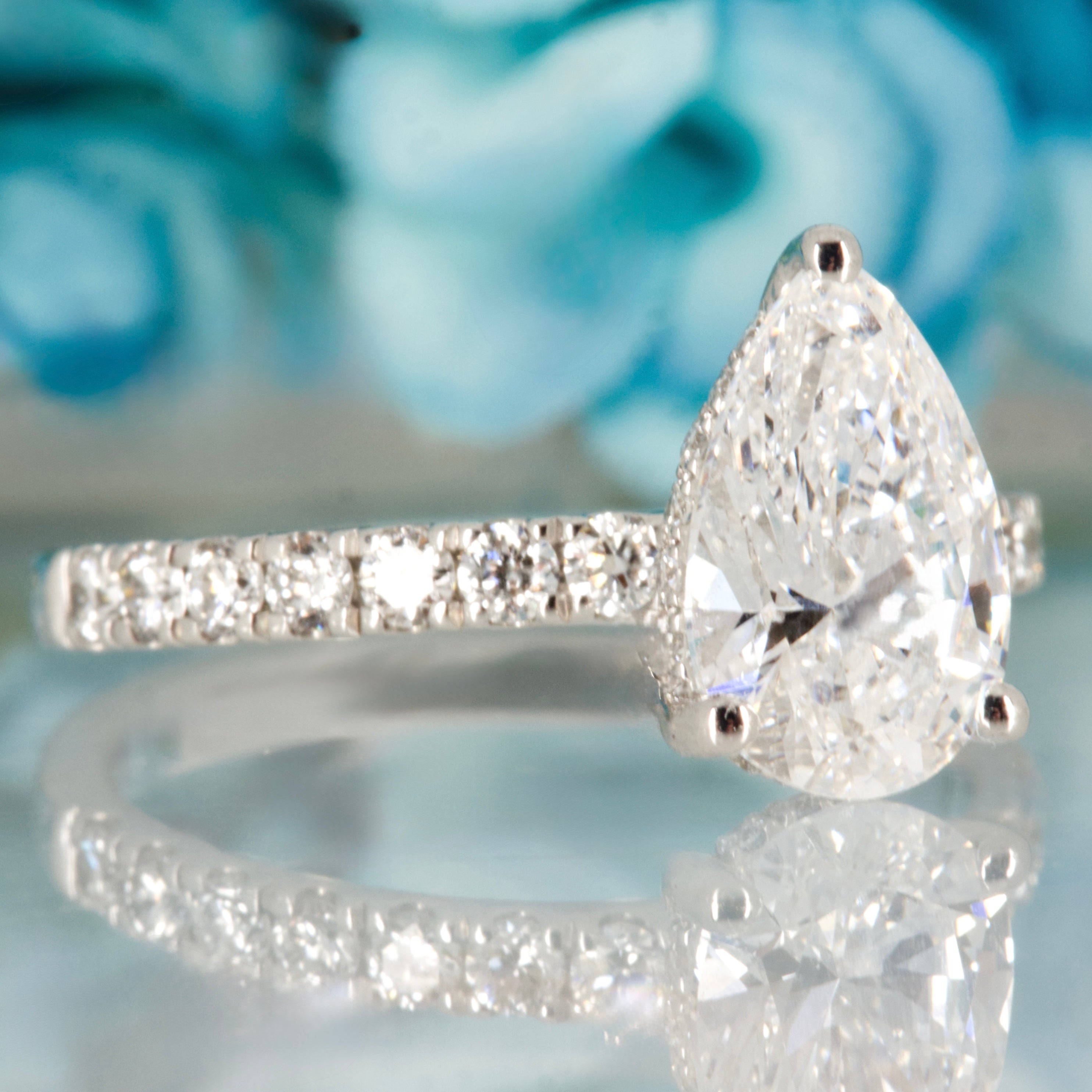 Platinum 1.50ct Pear Cut Lab Grown Diamond Solitaire Ring