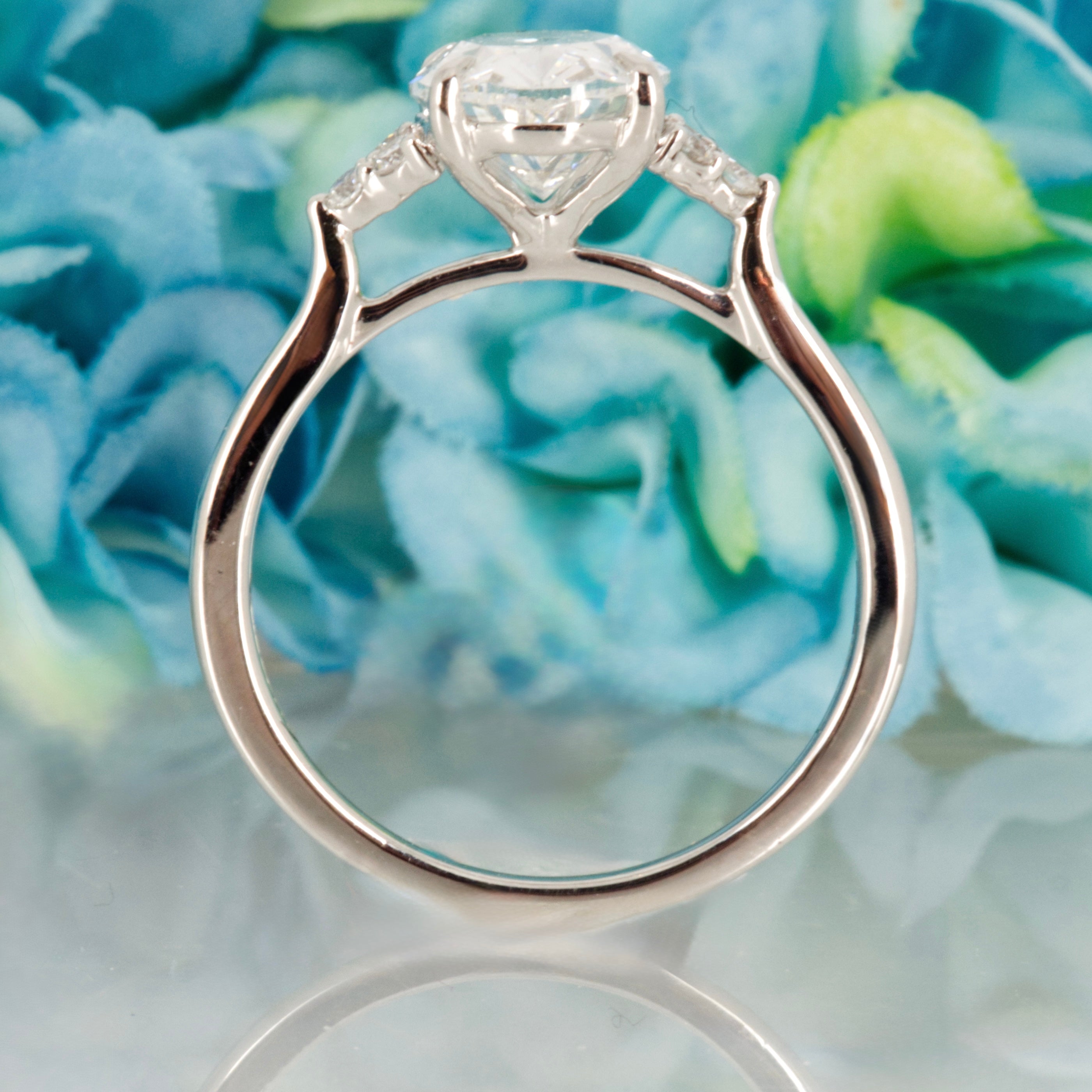 Platinum 2.12ct Oval & Round Brilliant Cut Lab Grown Diamond Trefoil Ring