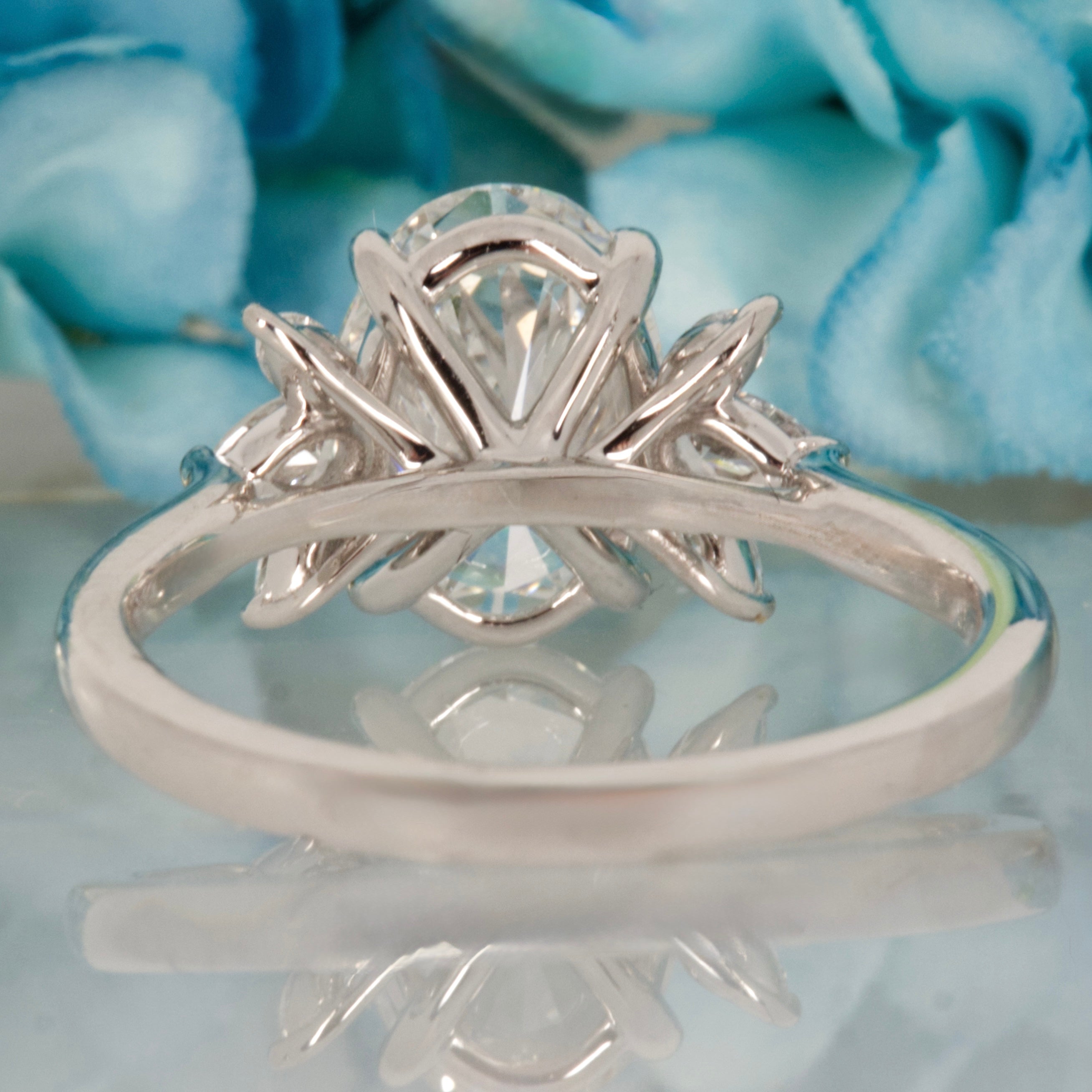 Platinum 2.20ct Oval, Pear & Marquise Cut Lab Grown Diamond Dress Ring