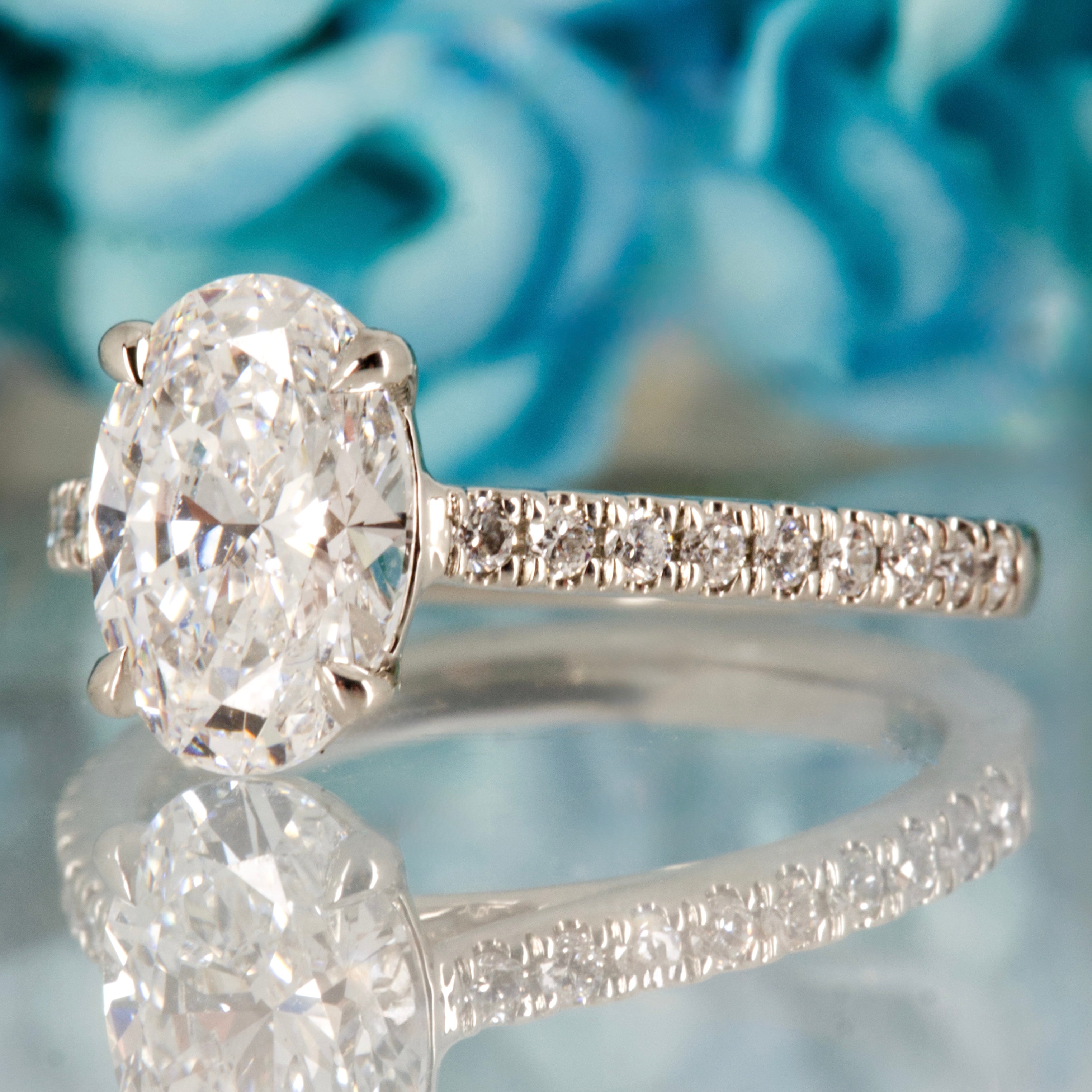 Platinum 2.01ct Oval Cut Lab Grown Diamond Solitaire Ring
