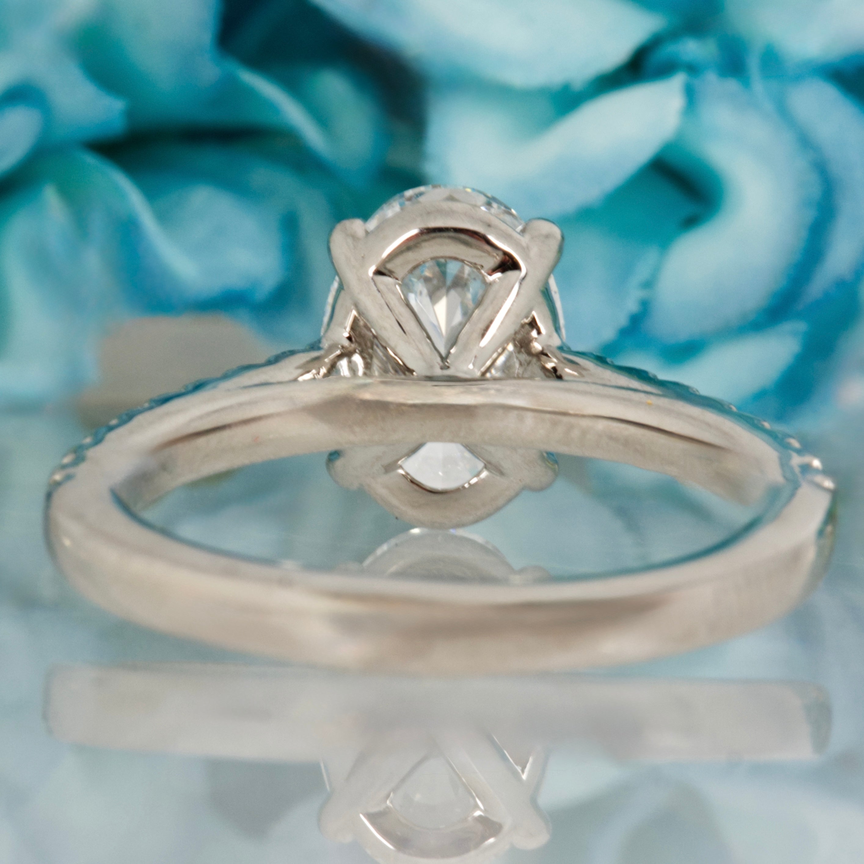 Platinum 2.01ct Oval Cut Lab Grown Diamond Solitaire Ring