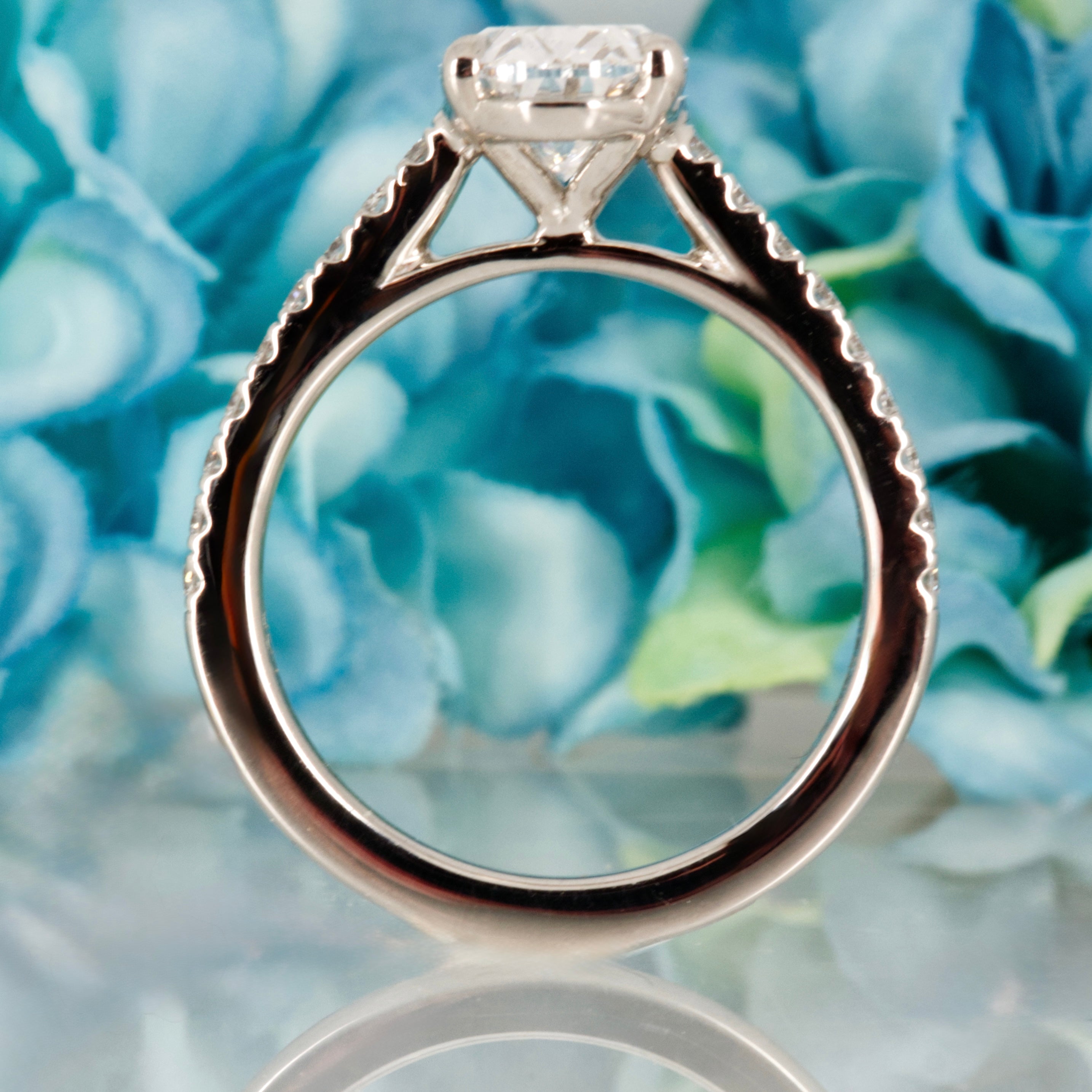 Platinum 2.01ct Oval Cut Lab Grown Diamond Solitaire Ring