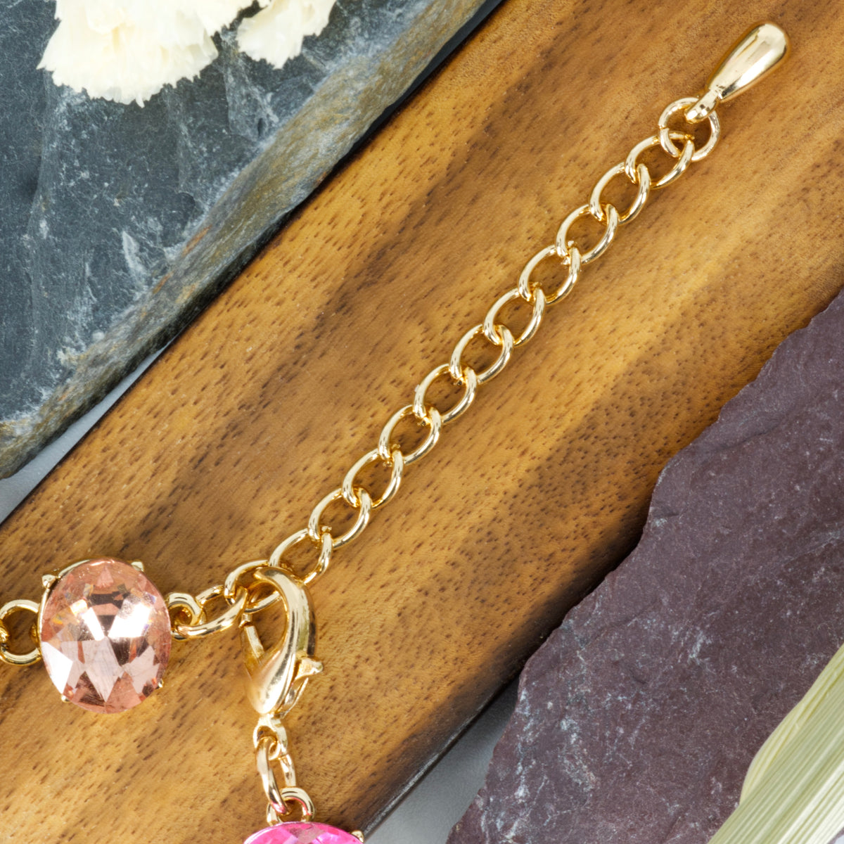 Gold Plated Multi-Coloured Cubic Zirconia Set Bracelet