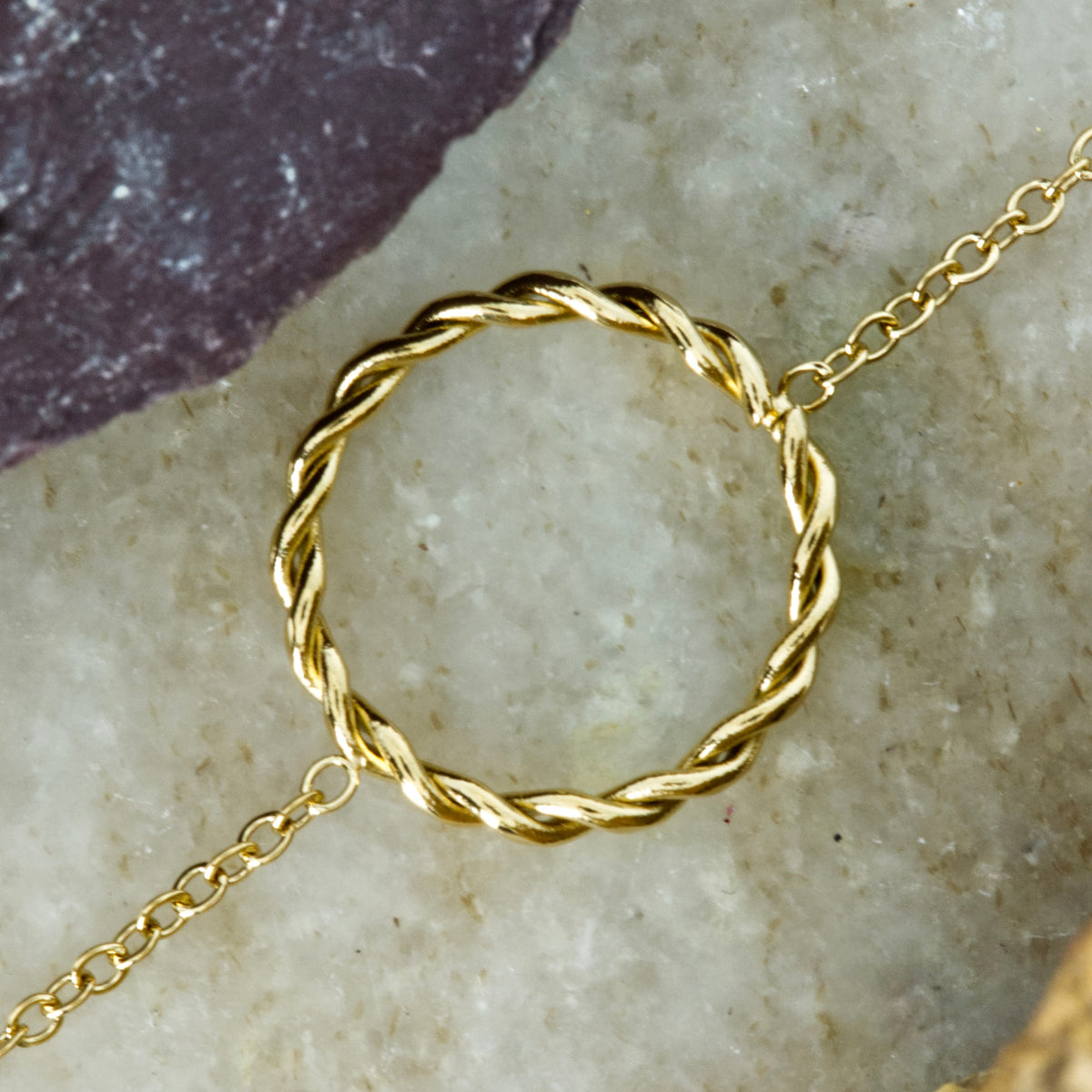 Gold Plated Twisted Circle Bracelet