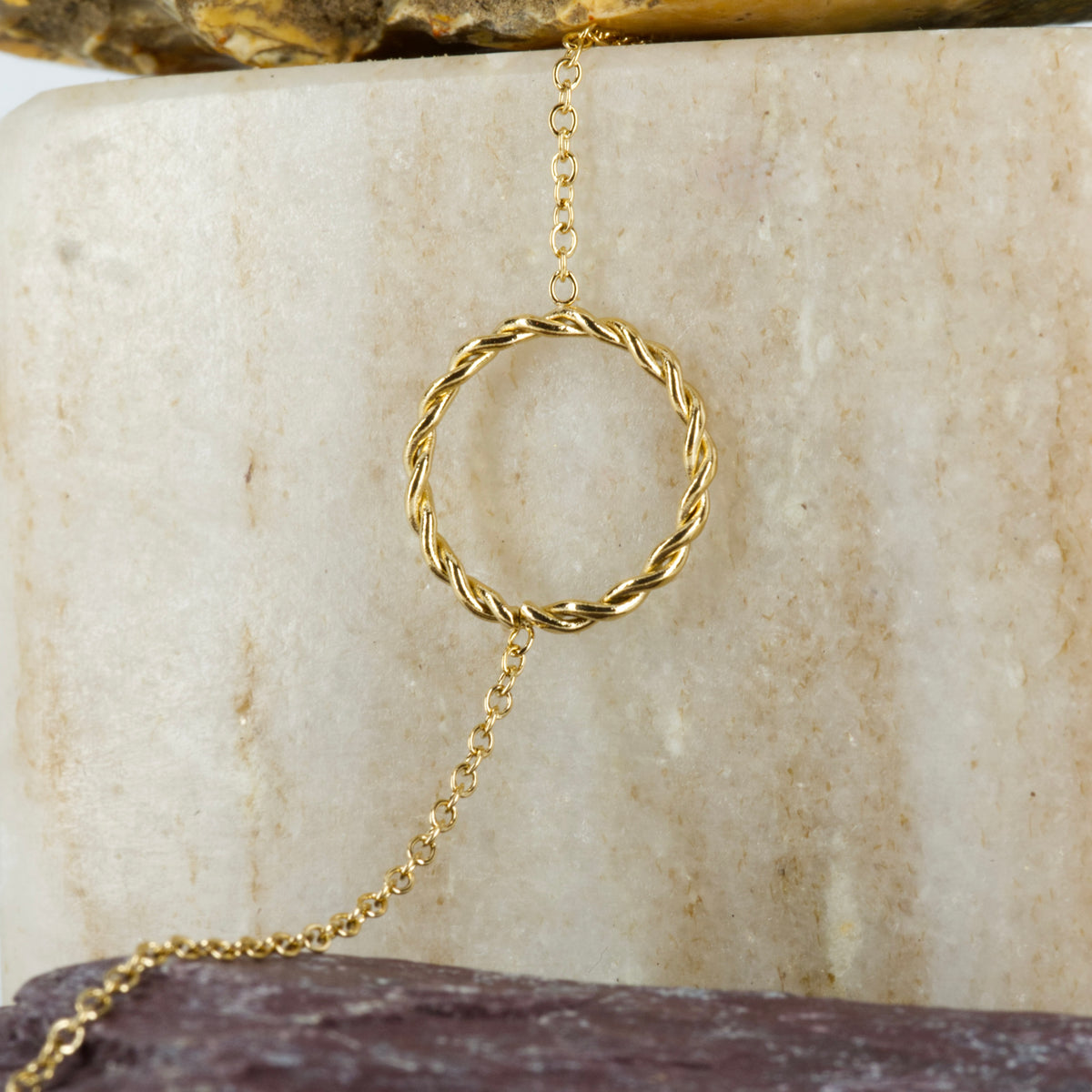 Gold Plated Twisted Circle Bracelet