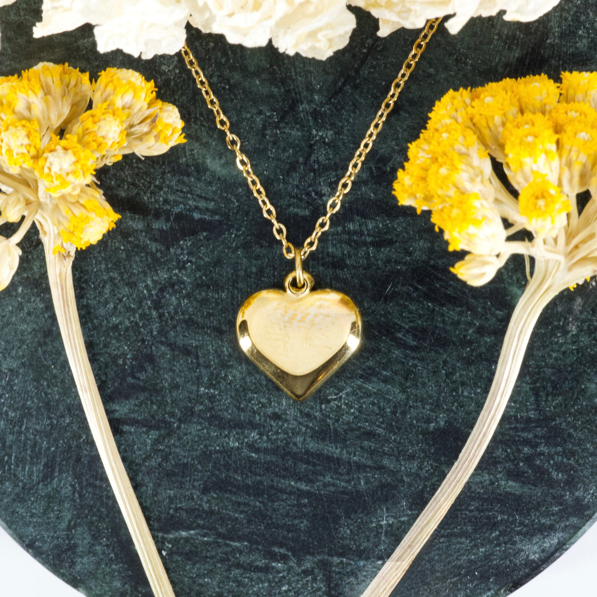Gold Plated Heart Pendant & Chain