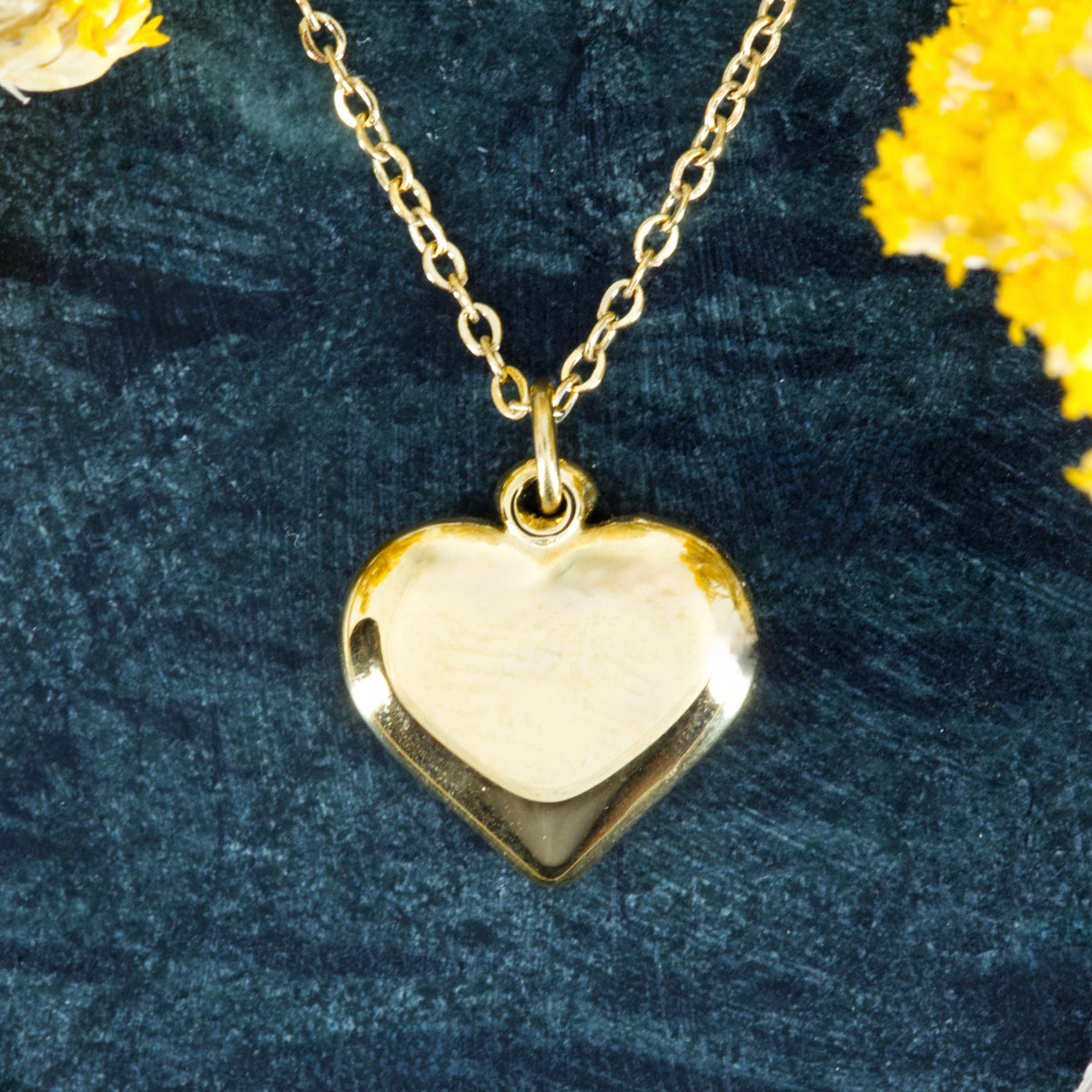Gold Plated Heart Pendant & Chain