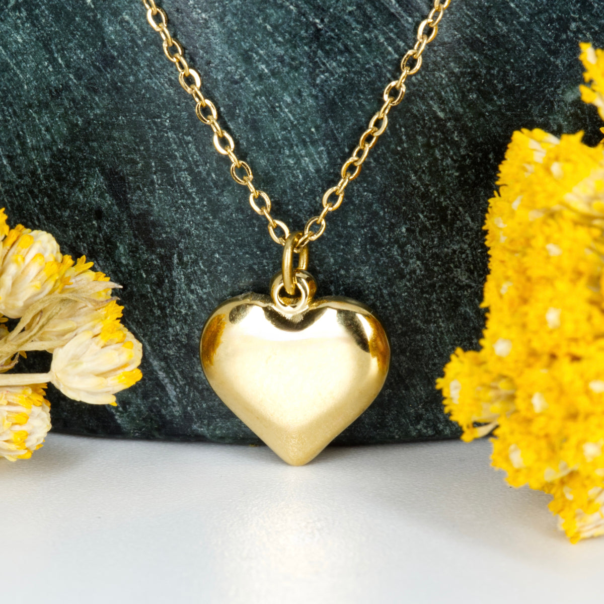 Gold Plated Heart Pendant & Chain