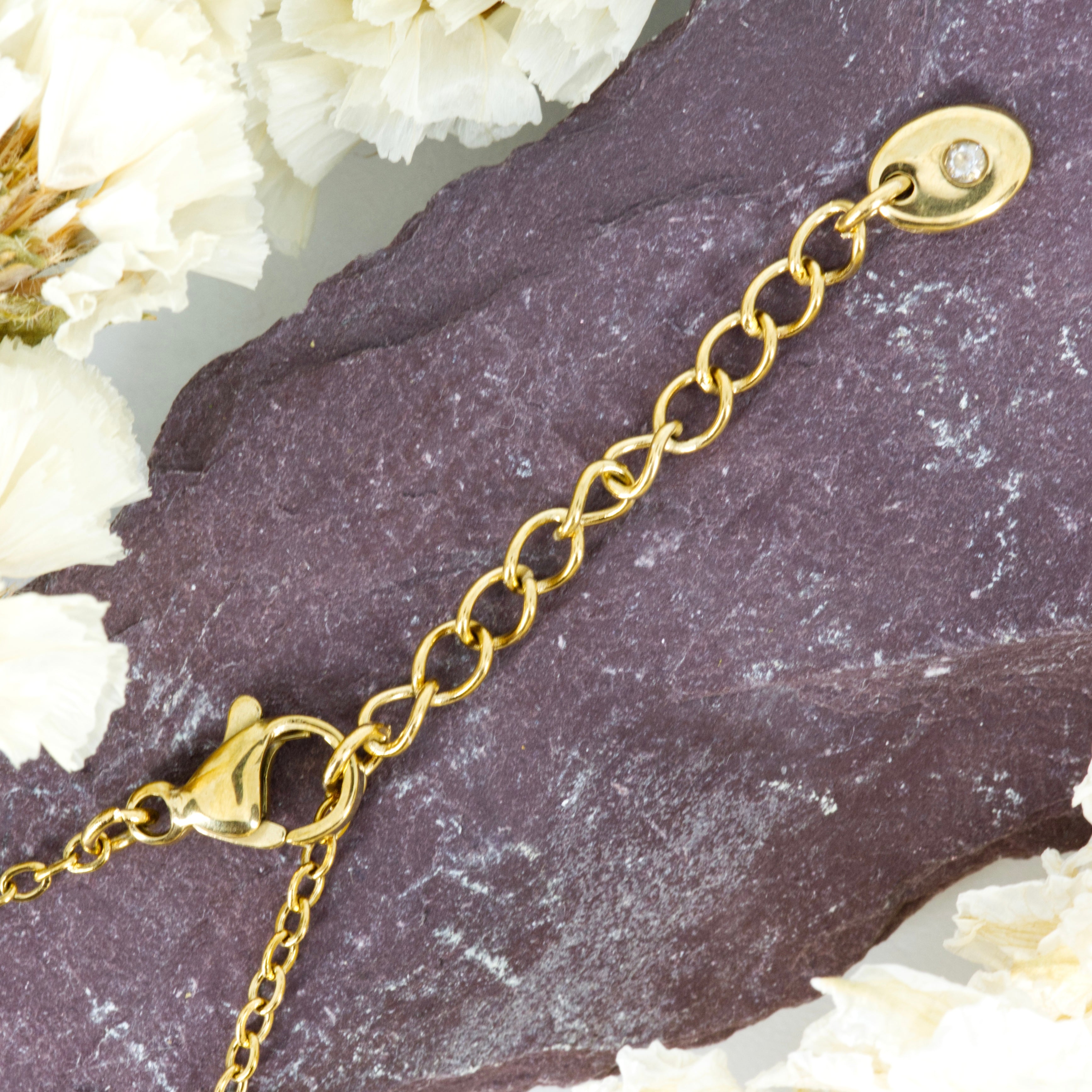 Gold Plated Mother-Of-Pearl Four Leaf Clover Bracelet