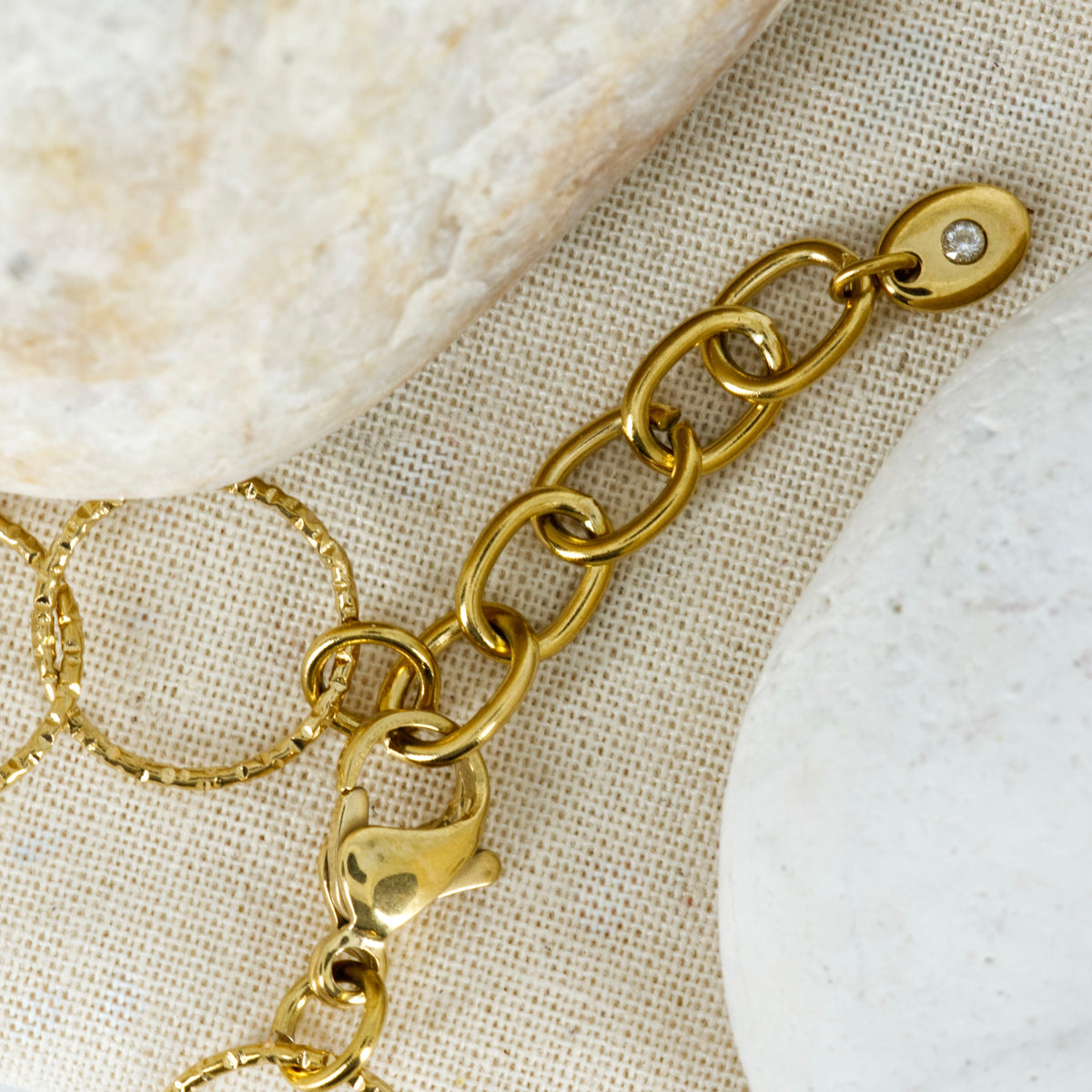 Gold Plated Hammered Circles Bracelet