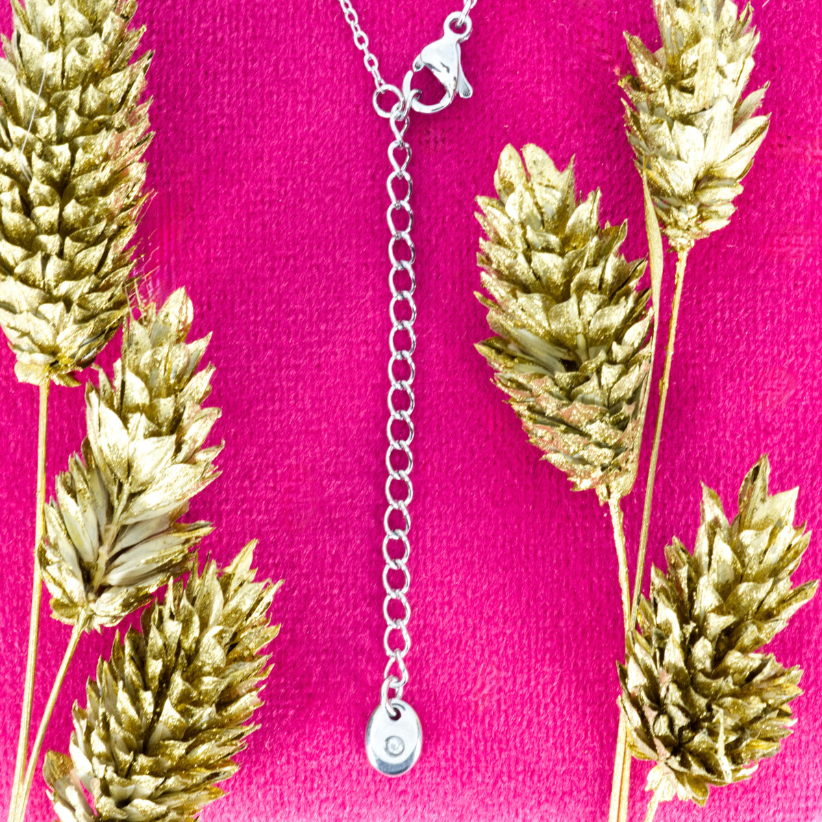 Rhodium Plated Cubic Zirconia Set Open Heart Pendant & Chain