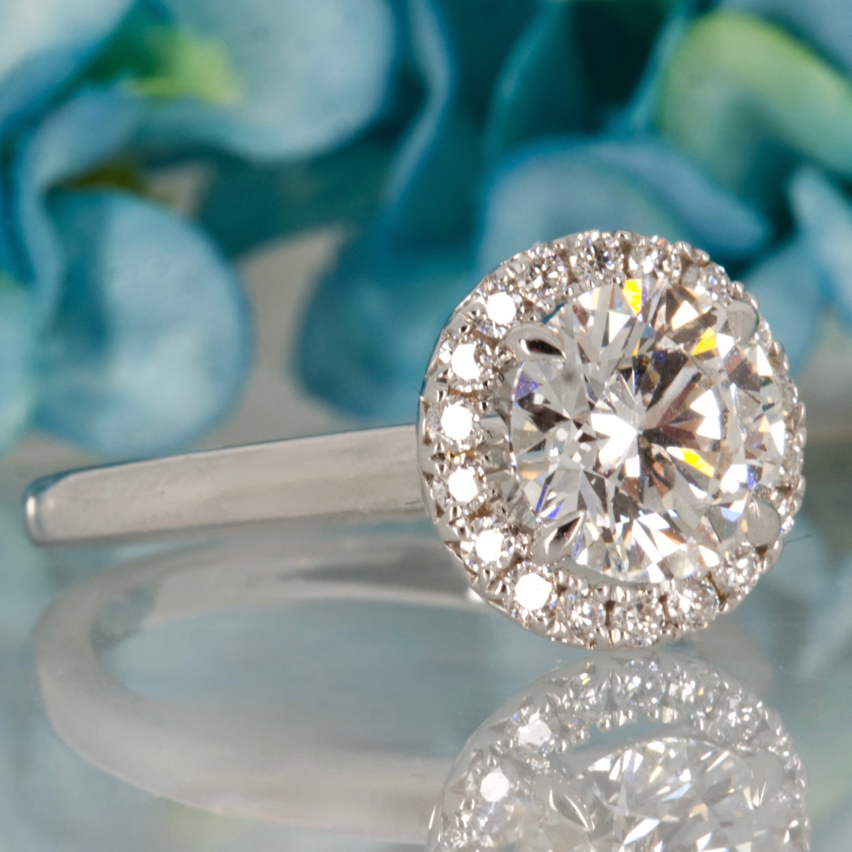 18ct White Gold 1.98ct Round Brilliant Cut Lab Grown Diamond Halo Cluster Ring