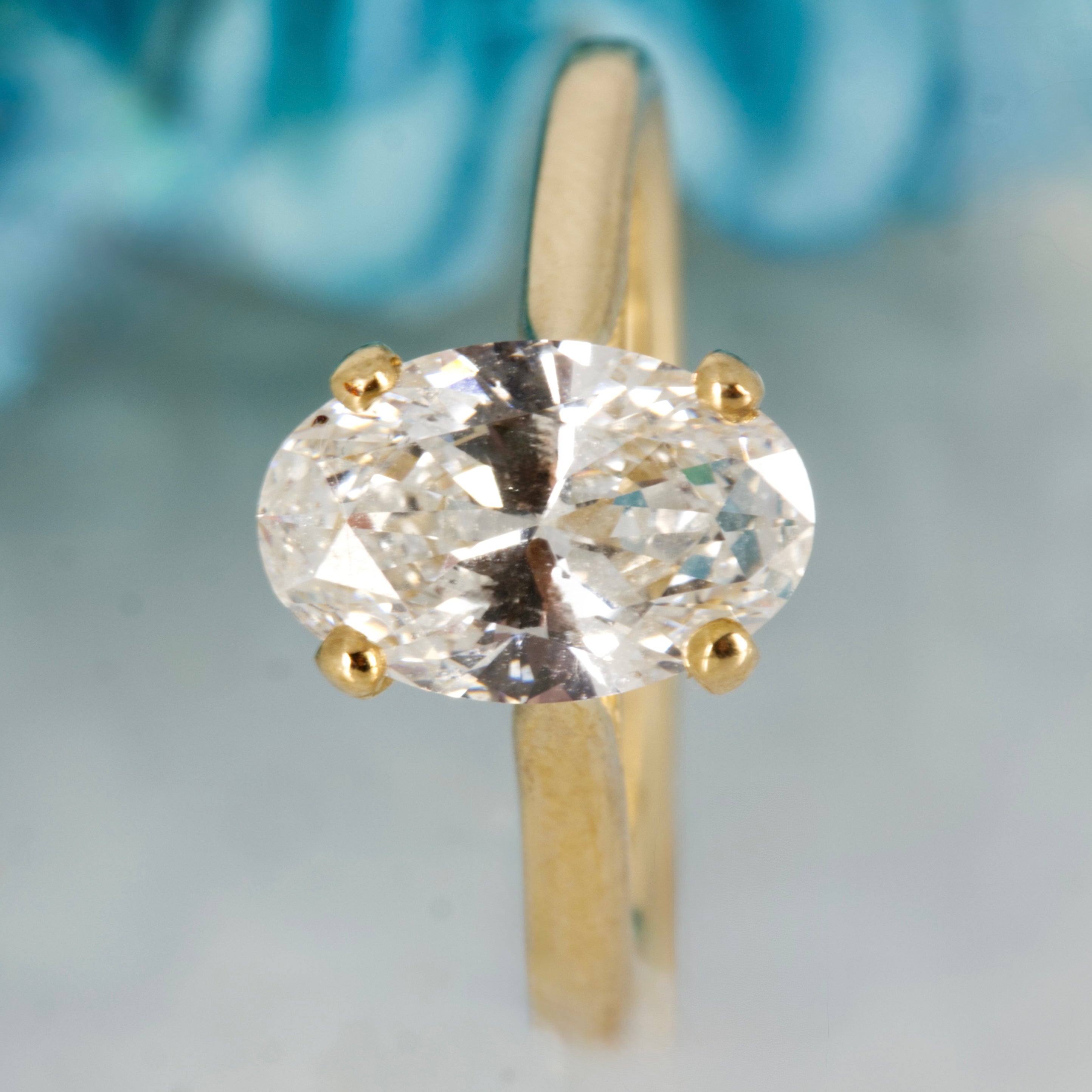 9ct Yellow Gold 2.01ct Oval Cut Lab Grown Diamond Solitaire Ring