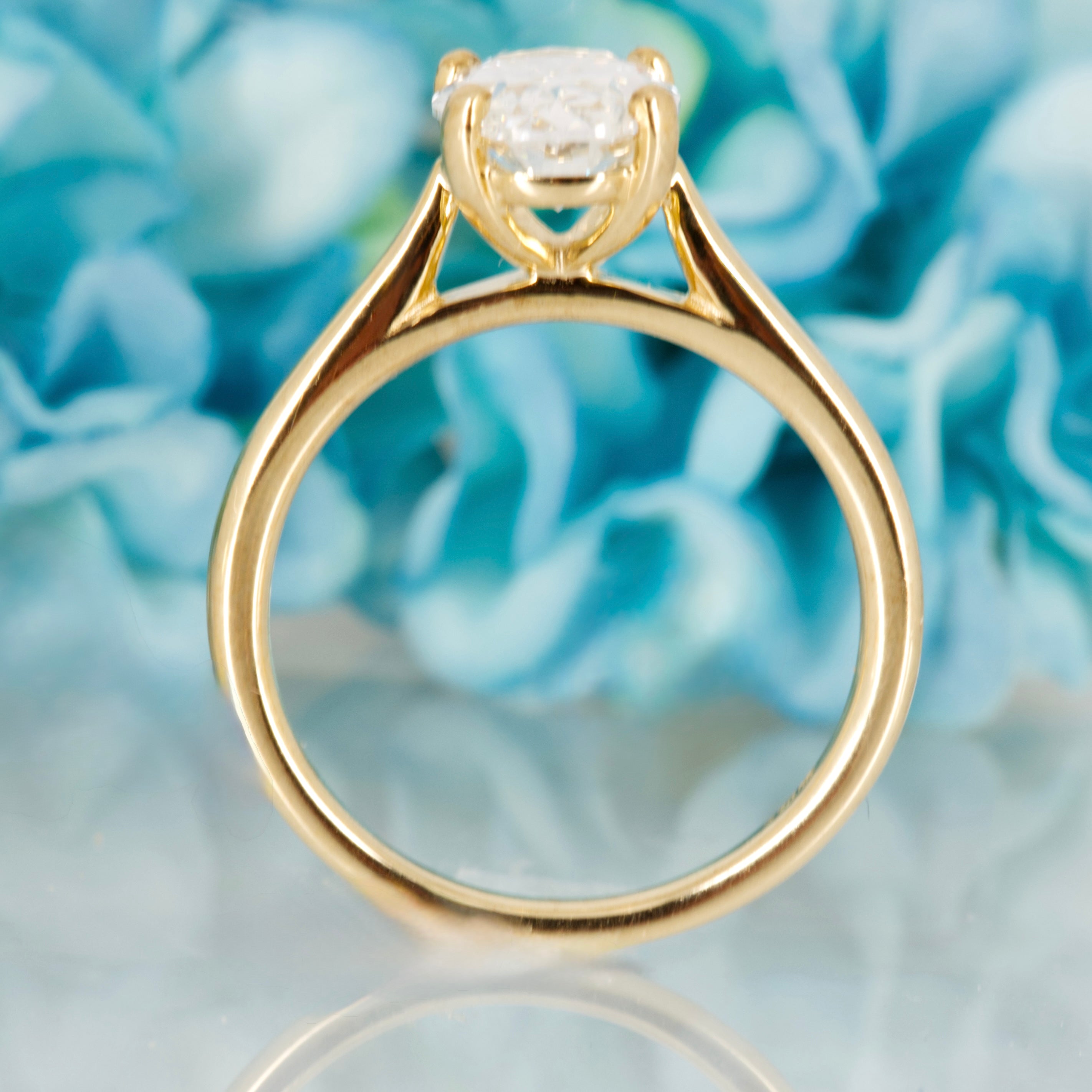 9ct Yellow Gold 2.01ct Oval Cut Lab Grown Diamond Solitaire Ring