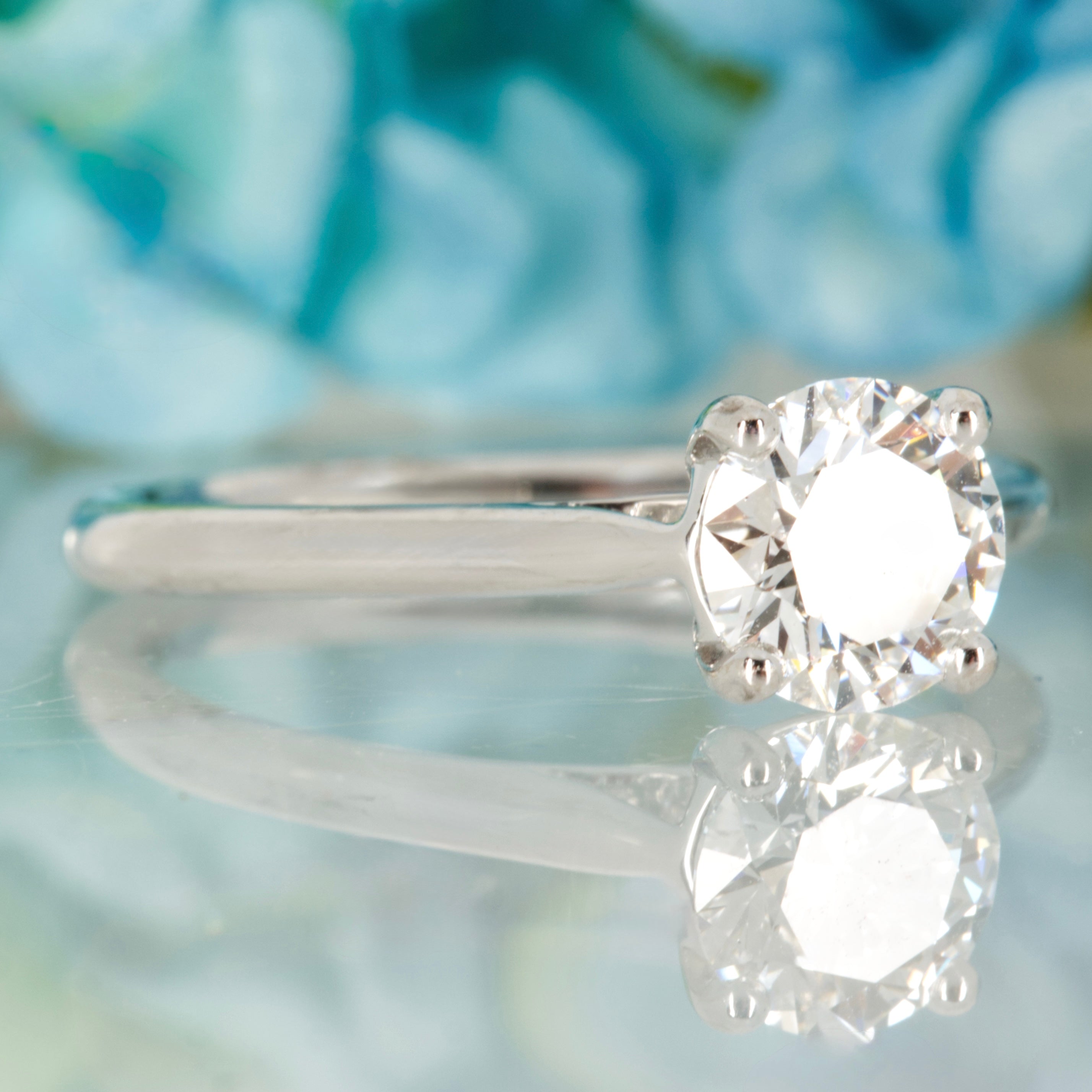 18ct White Gold 1.03ct Round Brilliant Cut Lab Grown Diamond Solitaire Ring