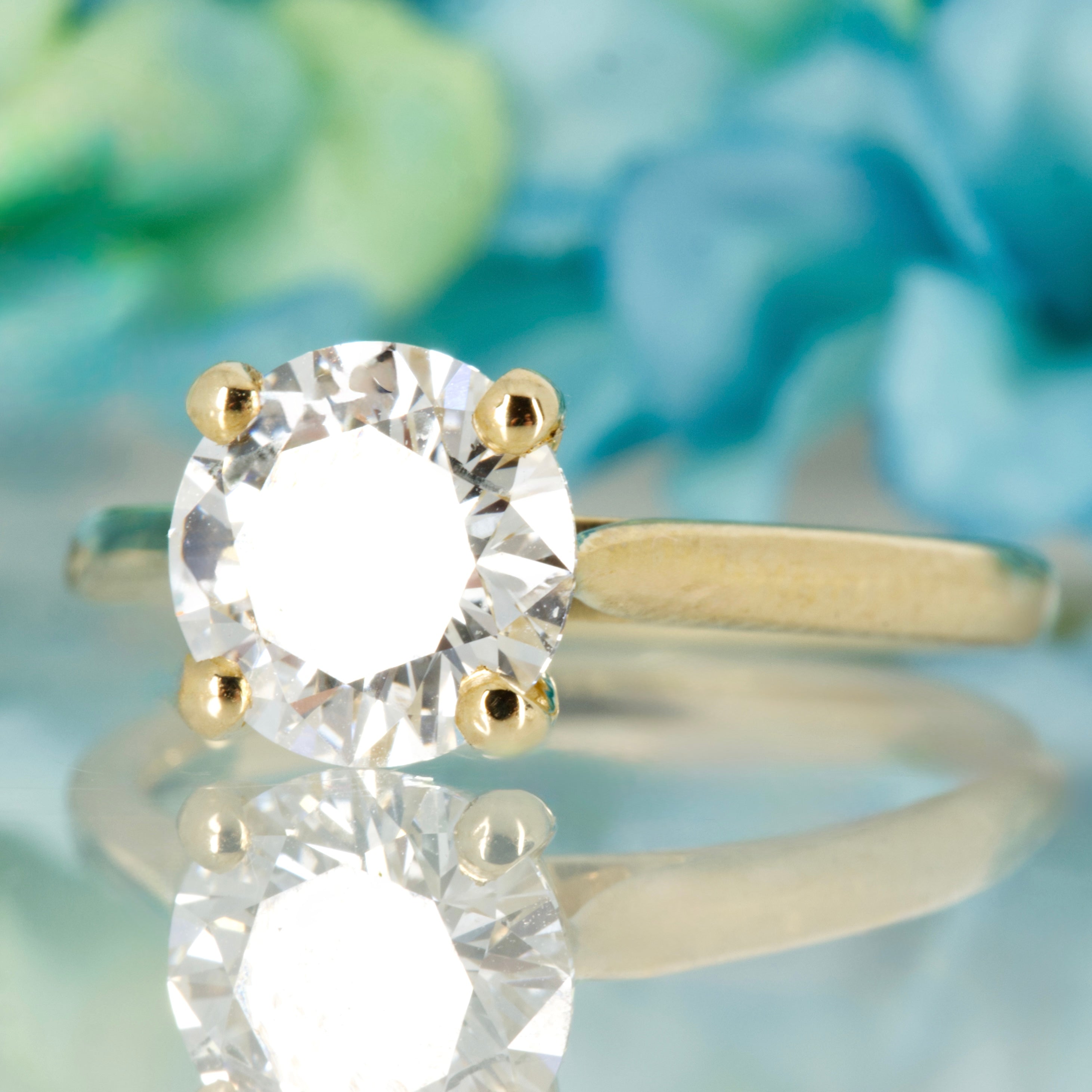 9ct Yellow Gold 2.01ct Round Brilliant Cut Lab Grown Diamond Solitaire Ring