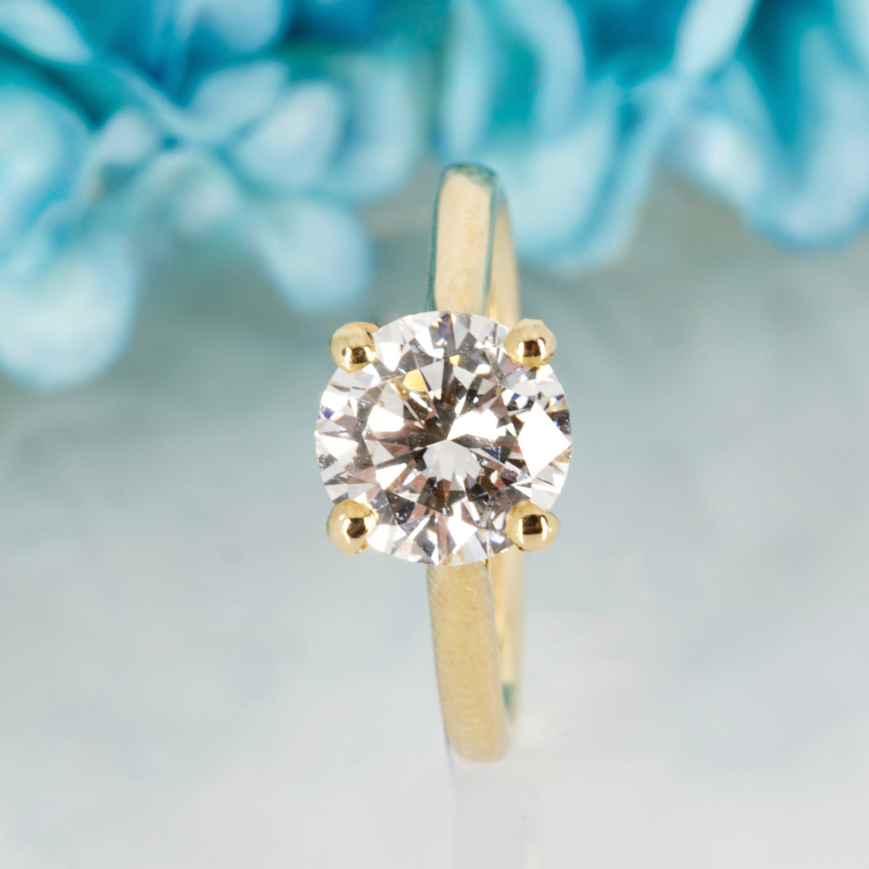 9ct Yellow Gold 2.01ct Round Brilliant Cut Lab Grown Diamond Solitaire Ring