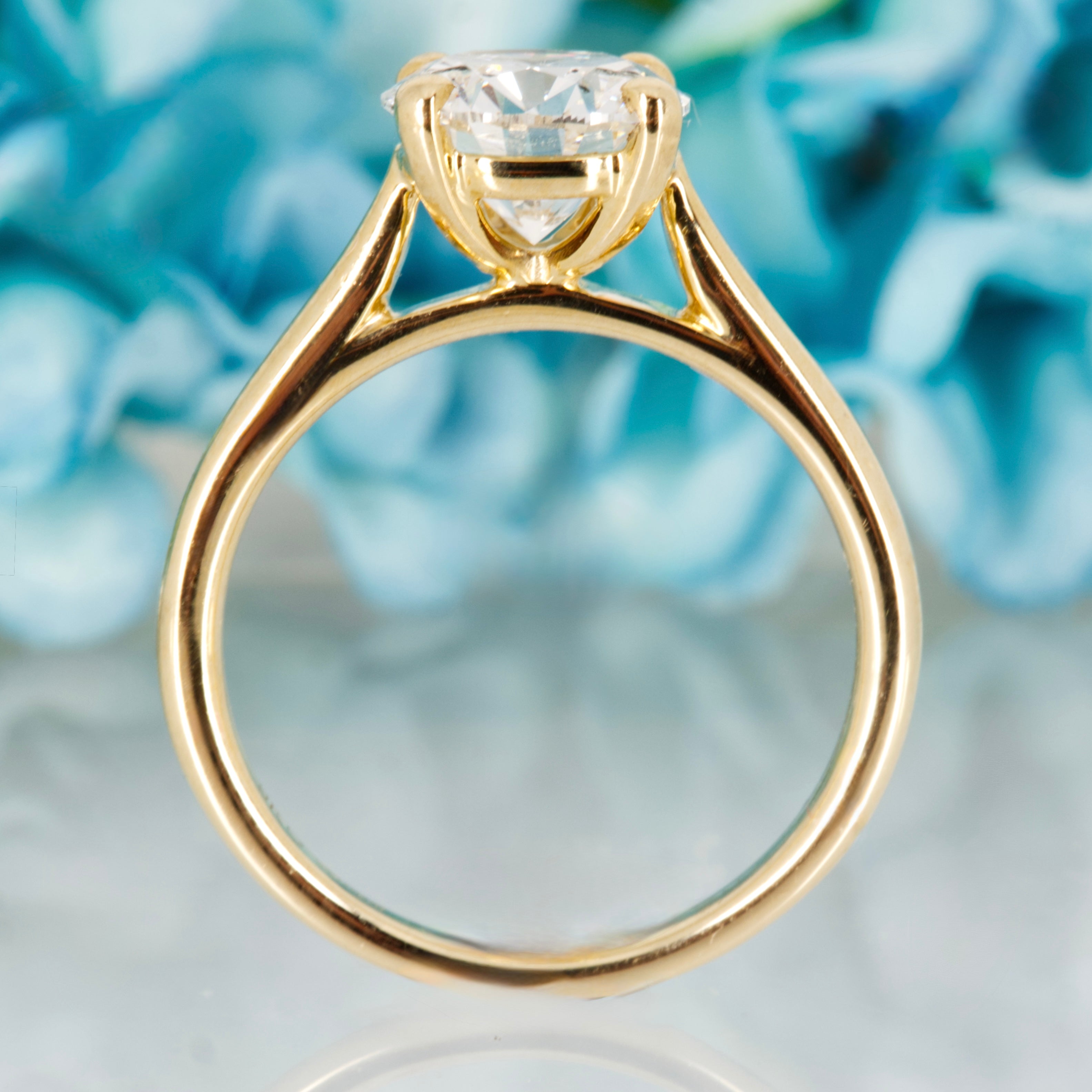 9ct Yellow Gold 2.01ct Round Brilliant Cut Lab Grown Diamond Solitaire Ring