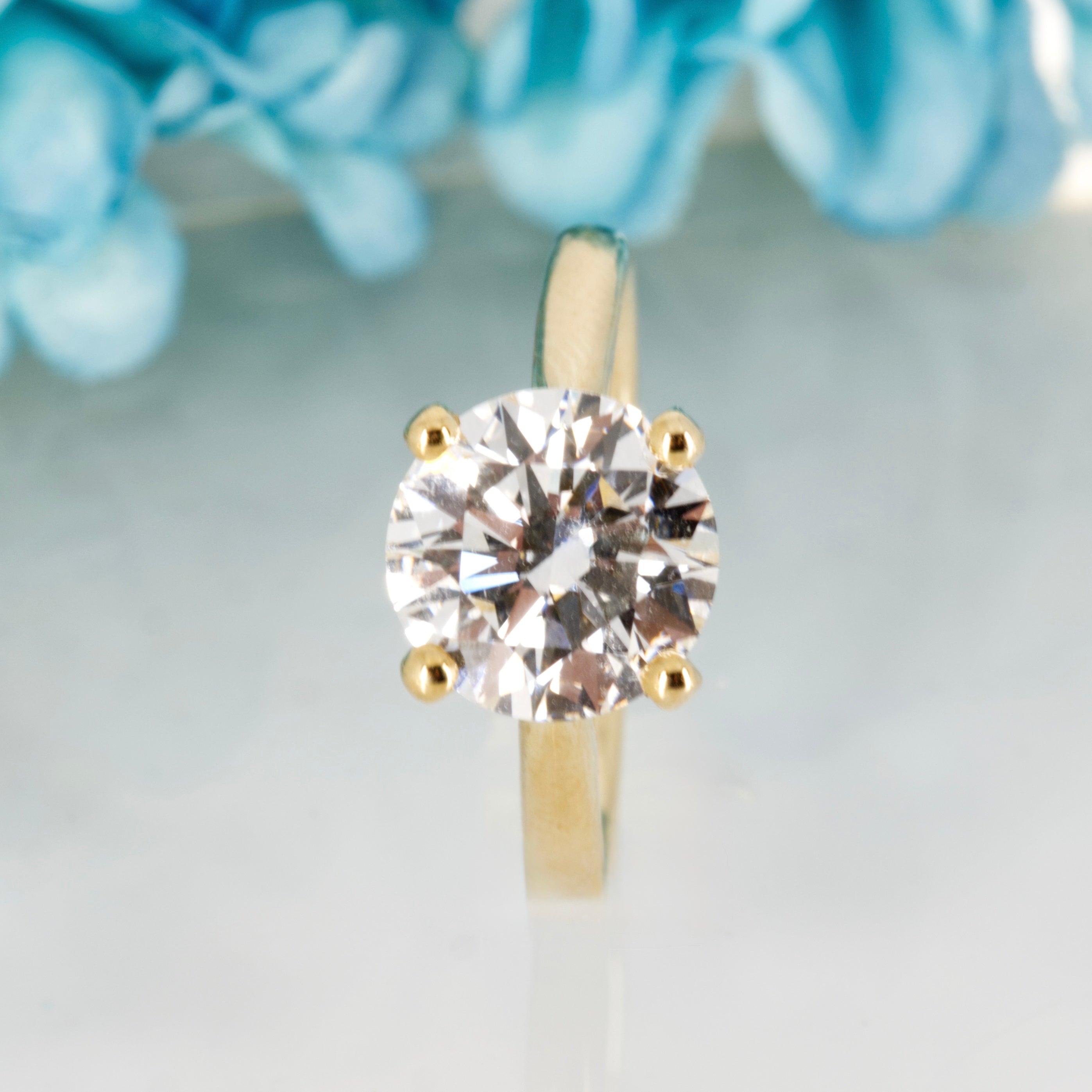 9ct Yellow Gold 3.00ct Round Brilliant Cut Lab Grown Diamond Solitaire Ring