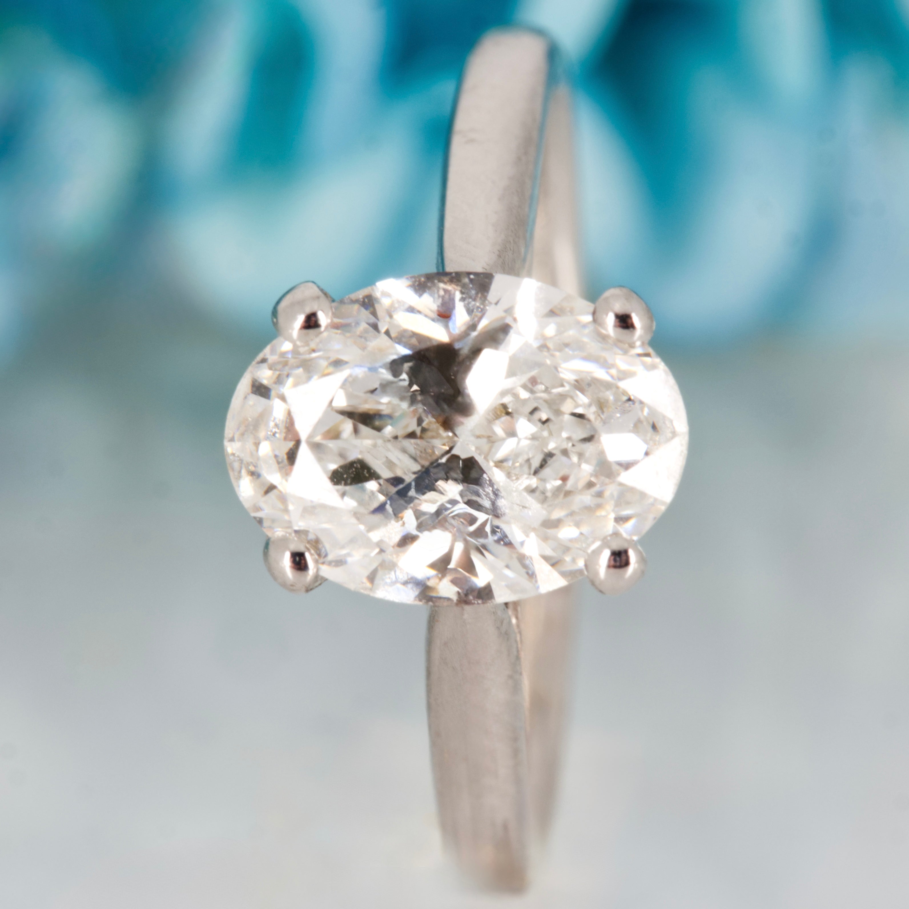 9ct White Gold 2.03ct Oval Cut Lab Grown Diamond Solitaire Ring