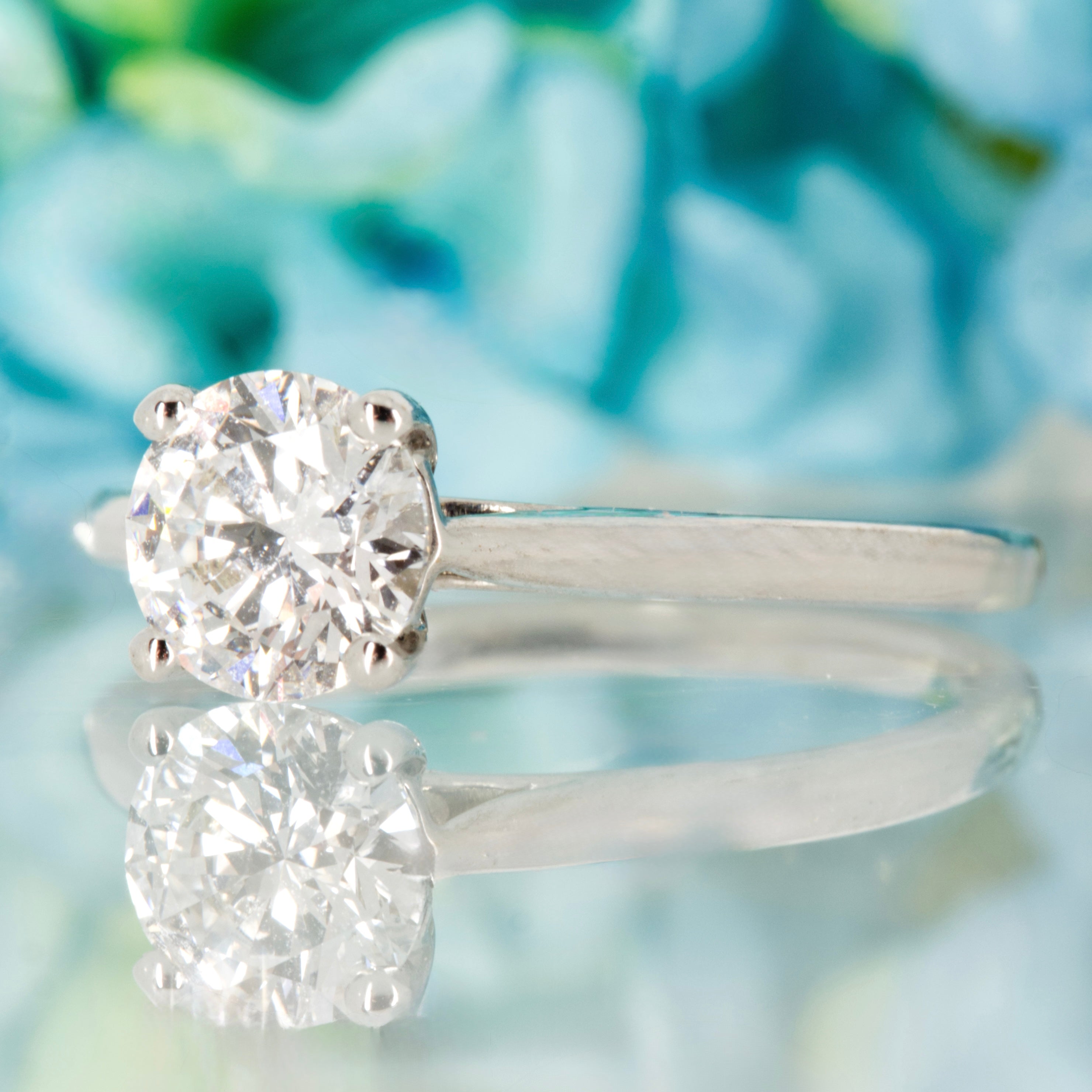9ct White Gold 1.01ct Round Brilliant Cut Lab Grown Diamond Solitaire Ring