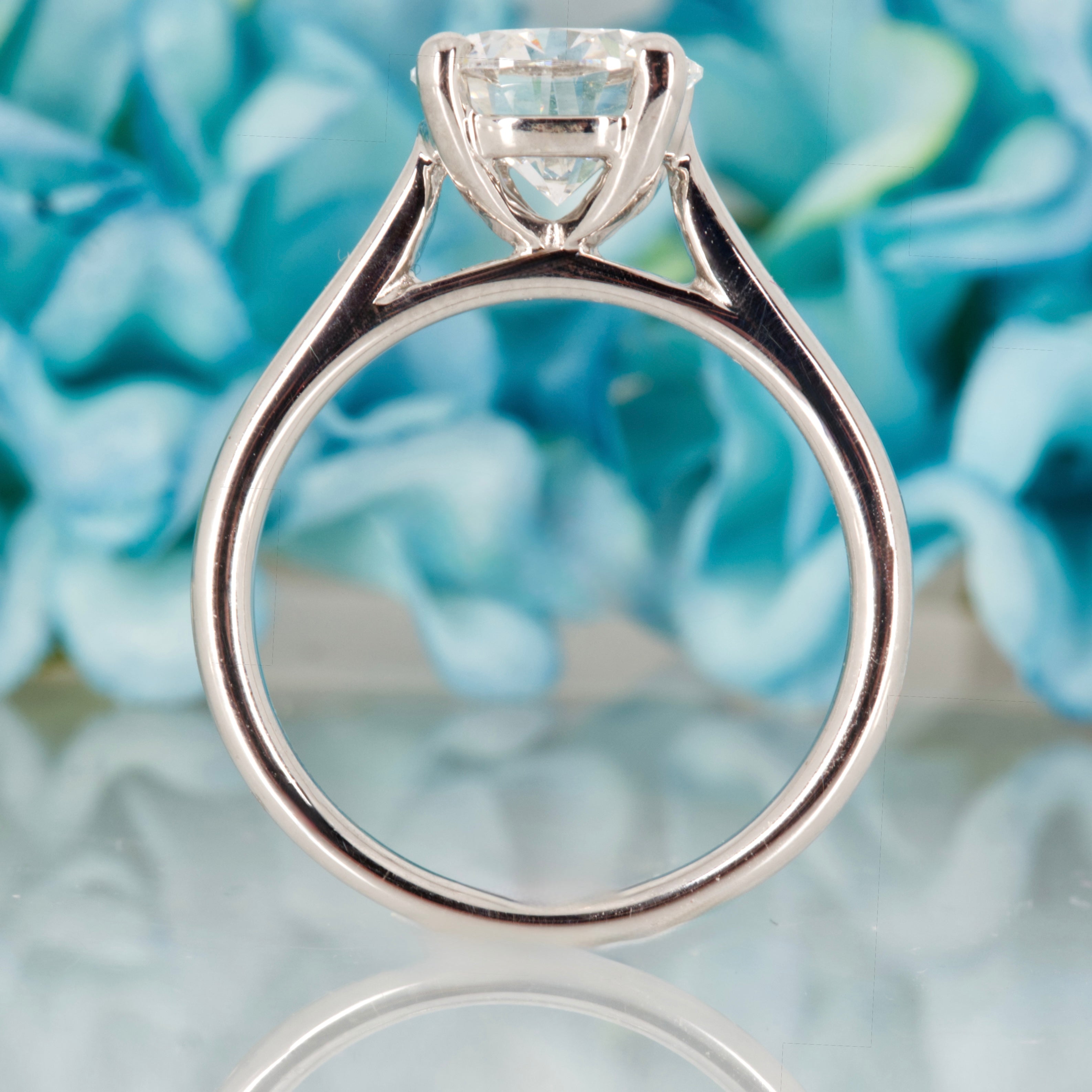 9ct White Gold 2.00ct Round Brilliant Cut Lab Grown Diamond Solitaire Ring