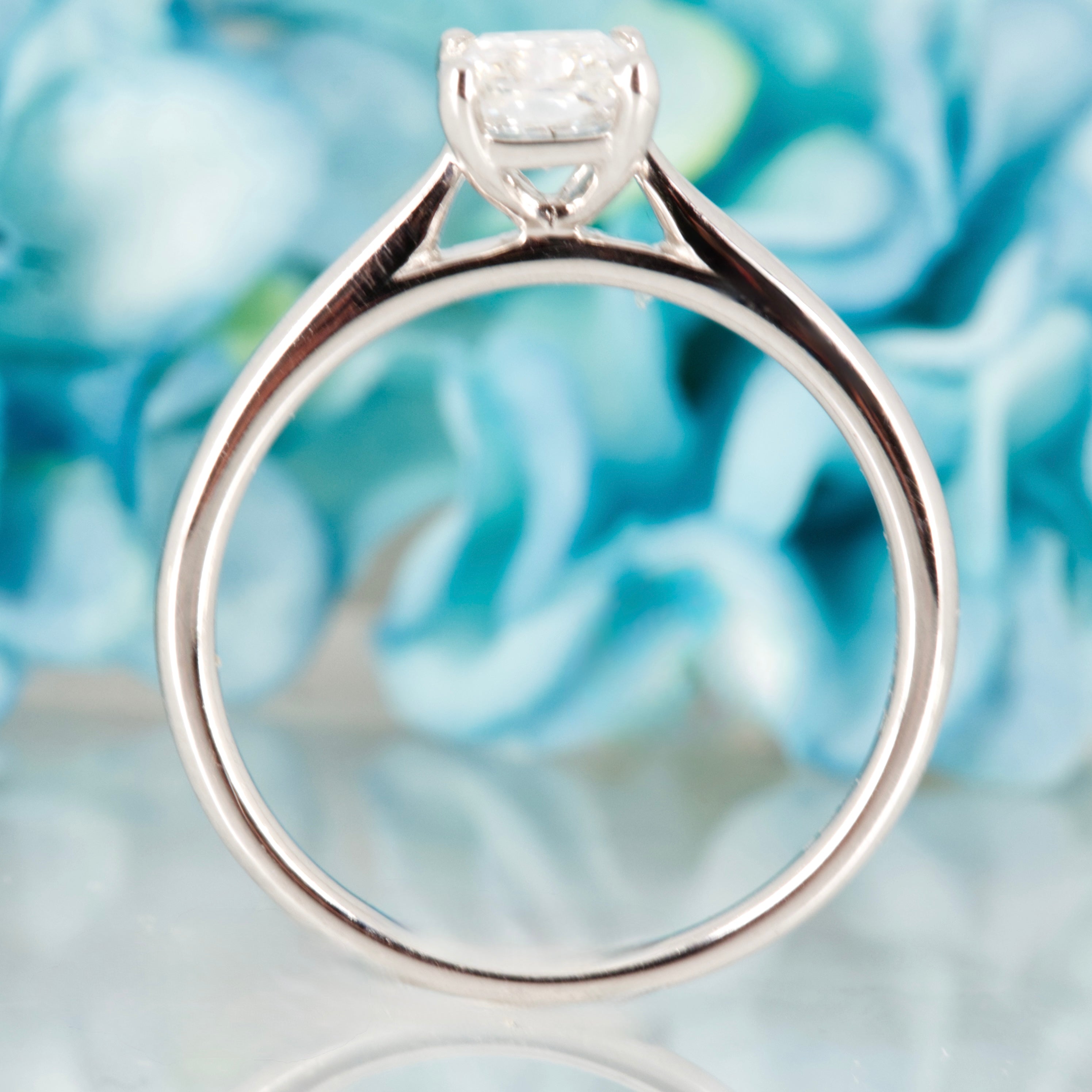 18ct White Gold 1.04ct Radiant Cut Lab Grown Diamond Solitaire Ring
