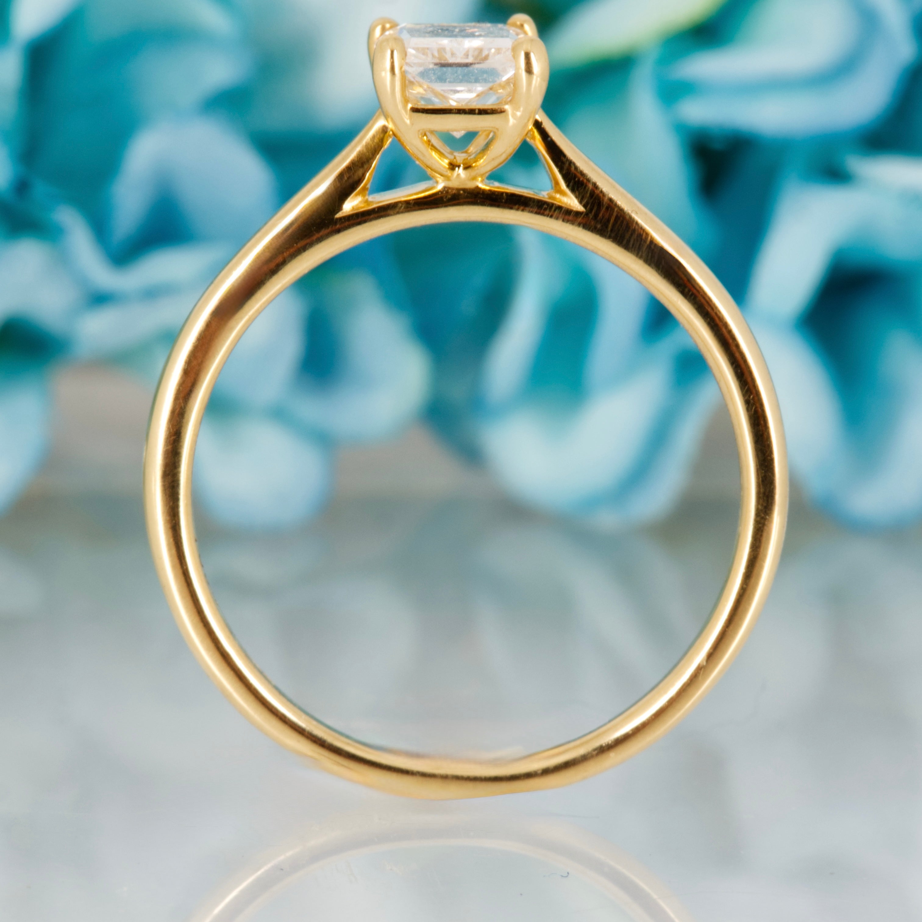 18ct Yellow Gold 1.02ct Radiant Cut Lab Grown Diamond Solitaire Ring