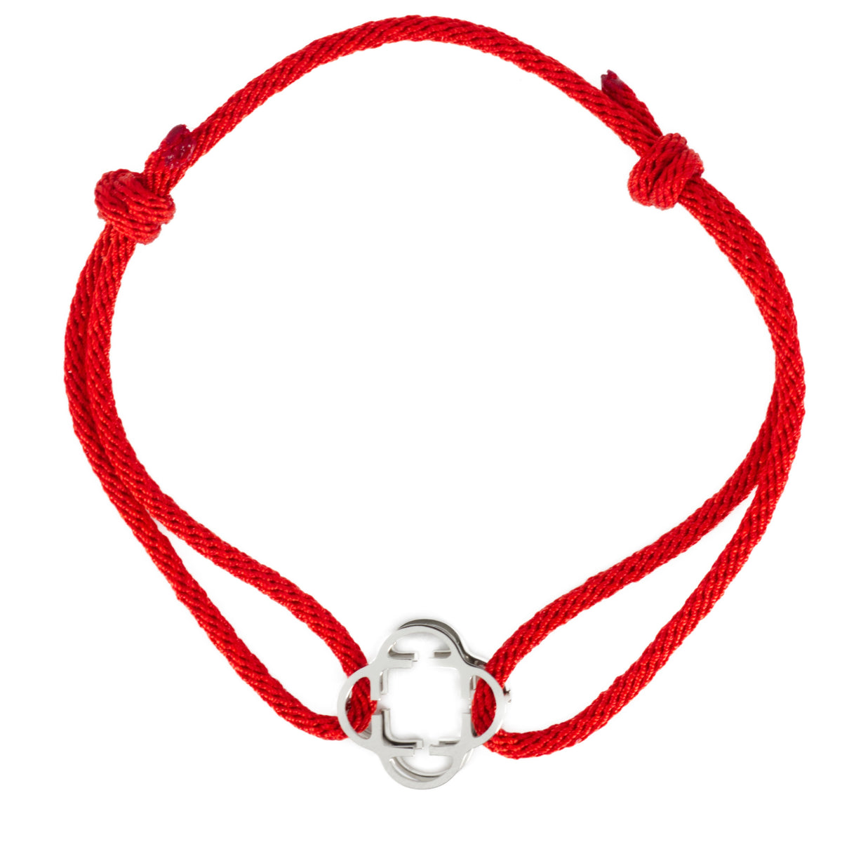 Stainless Steel Clover Red Rope Bracelet