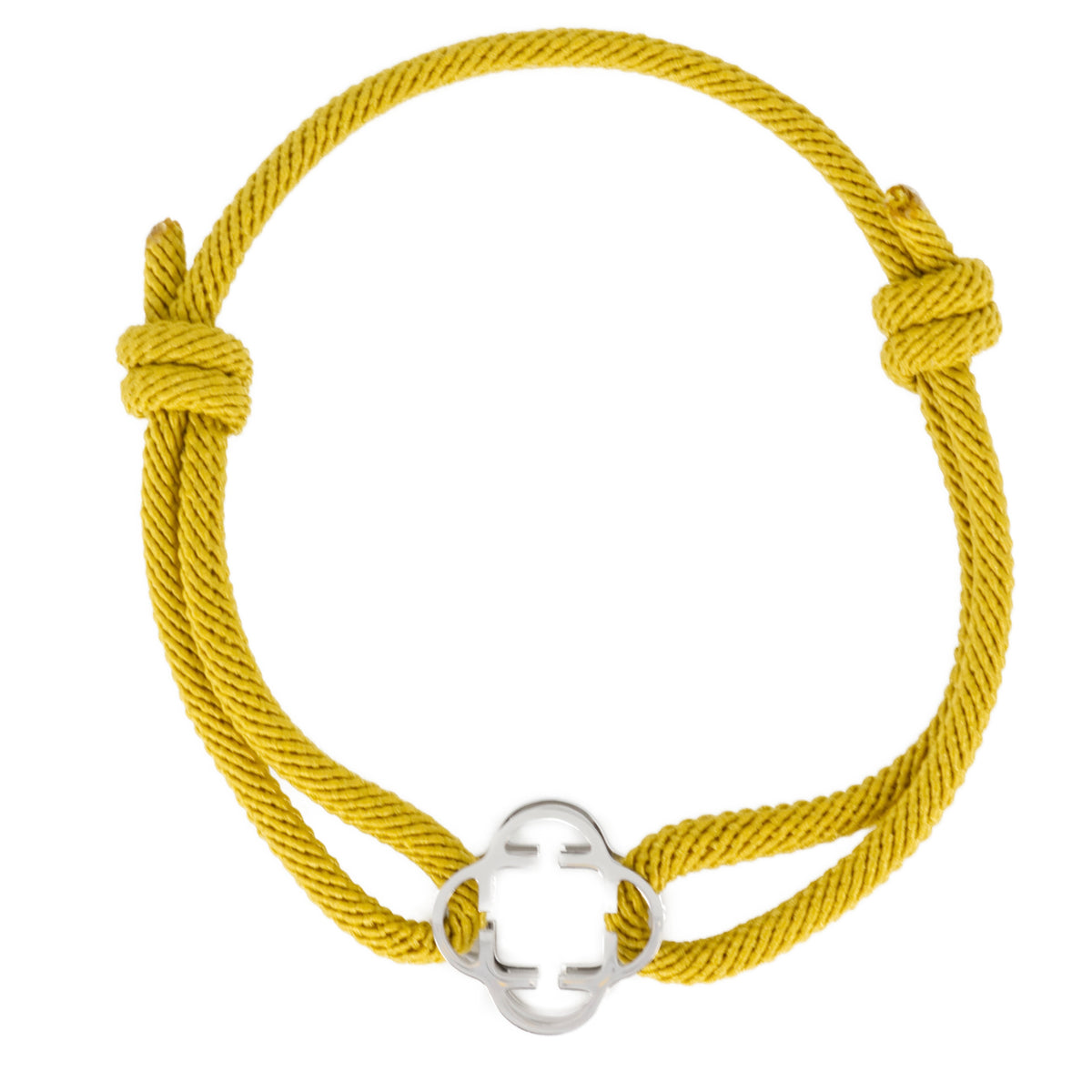 Stainless Steel Clover Yellow Rope Bracelet