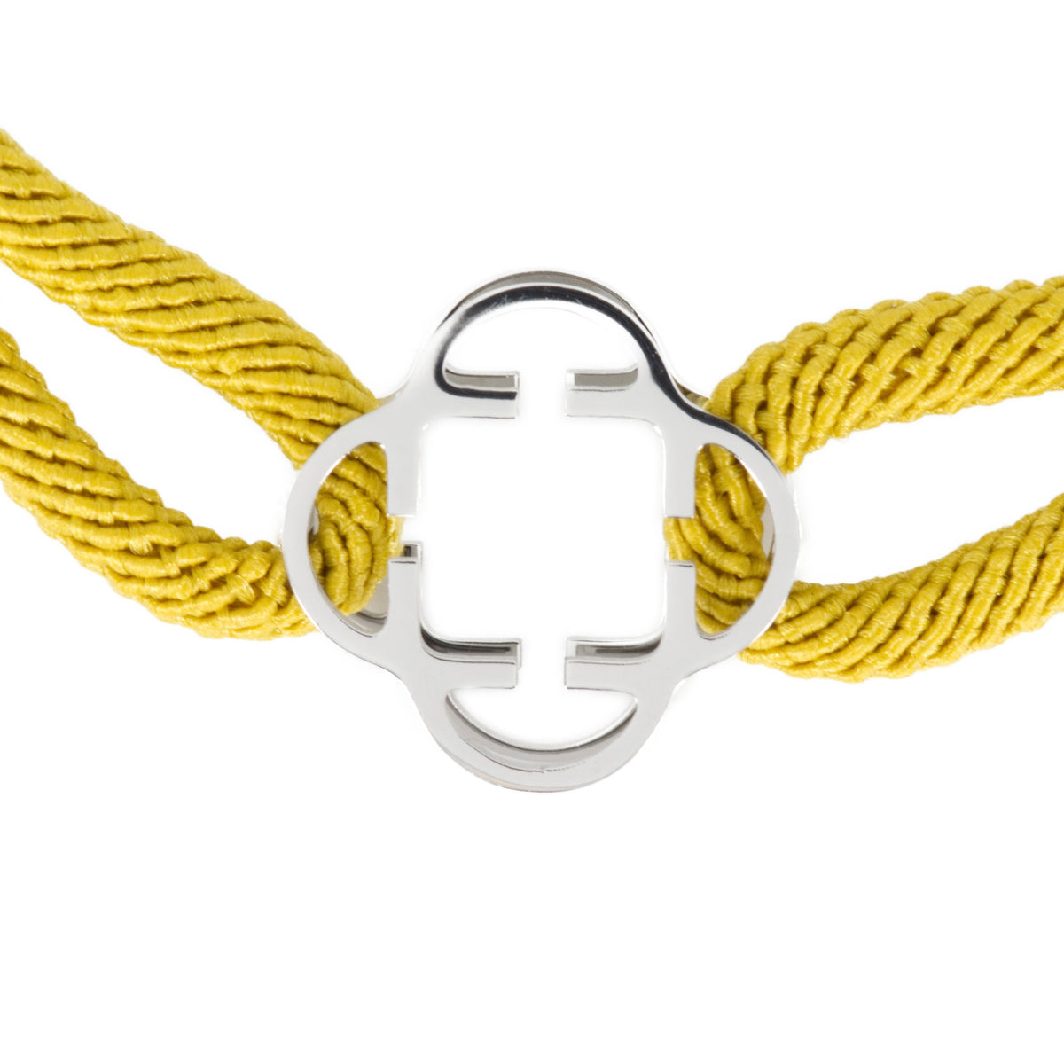 Stainless Steel Clover Yellow Rope Bracelet