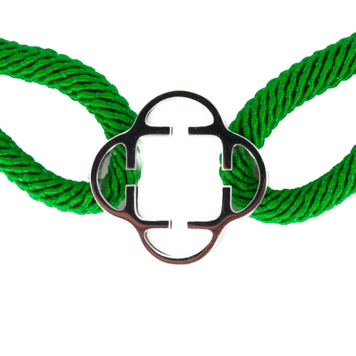 Stainless Steel Clover Green Rope Bracelet