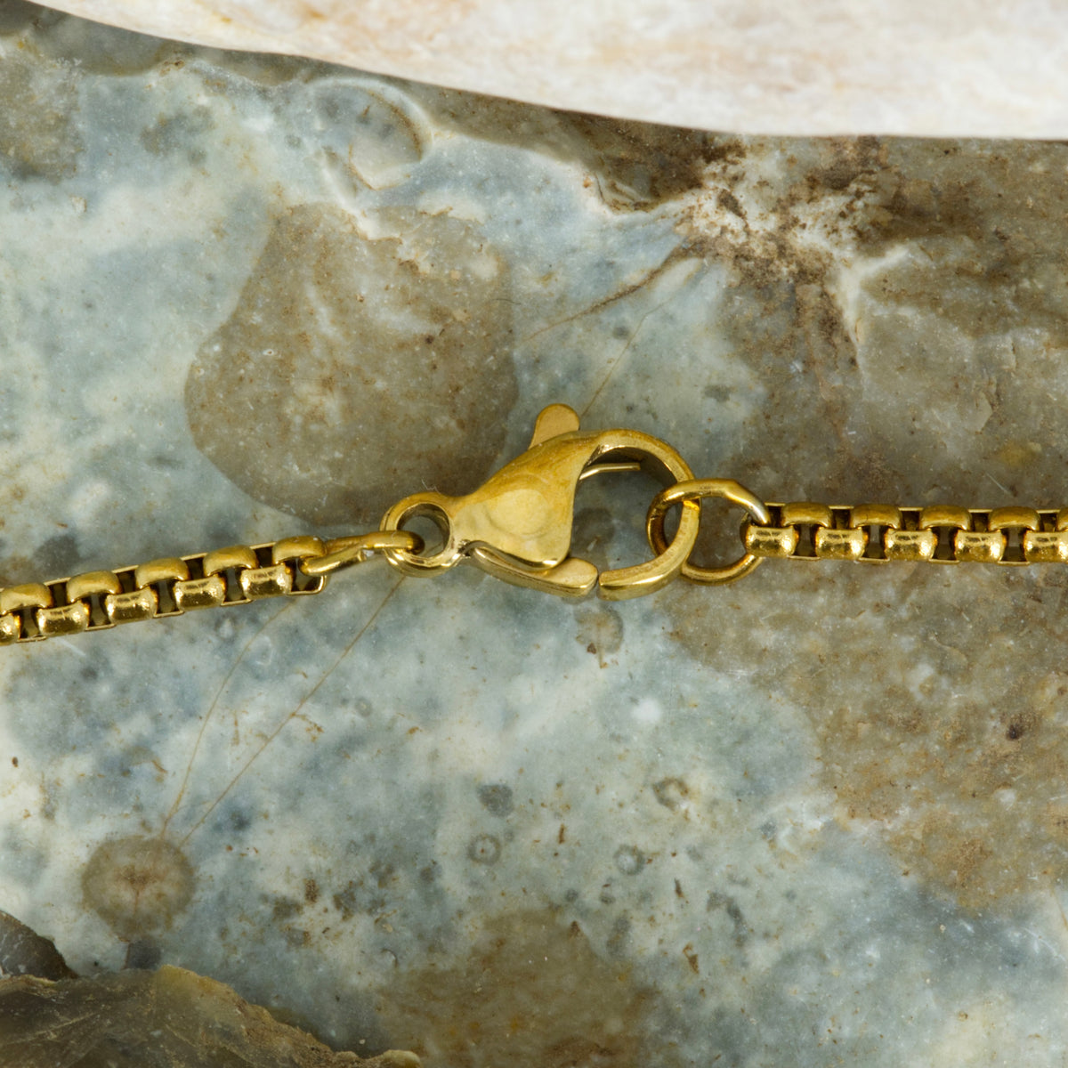 Gold Plated Octagonal Lapis Lazuli Pendant & Chain