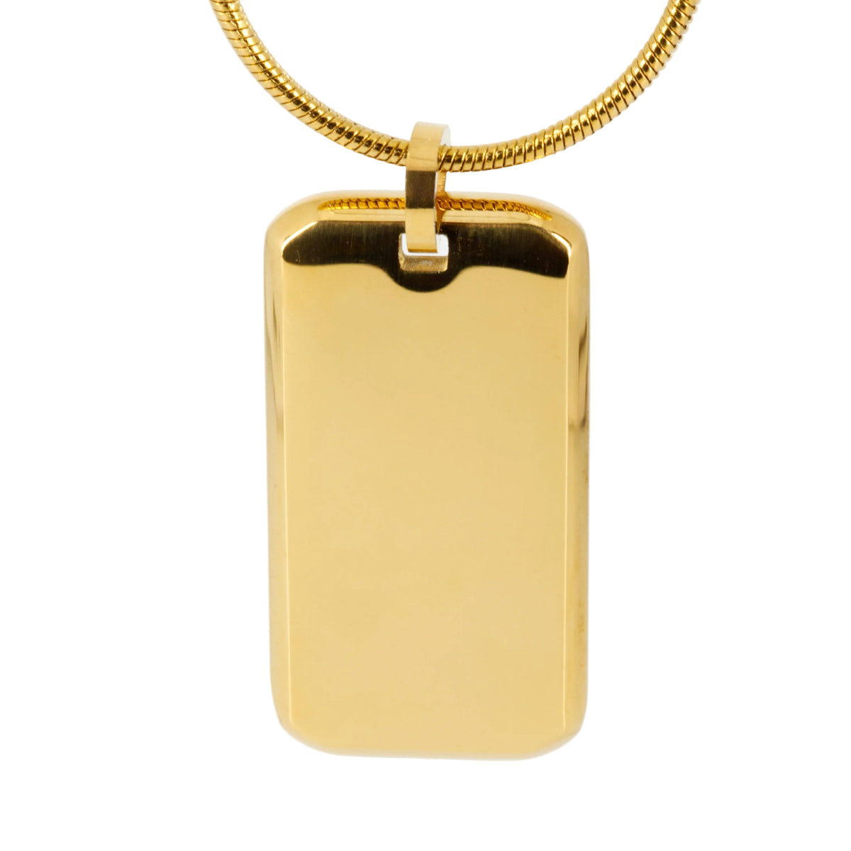 Gold PVD Plated Dog Tag Necklace